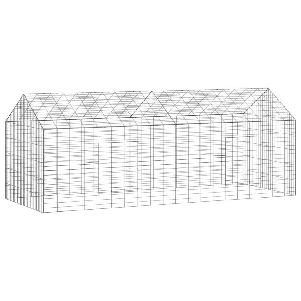 Hasenkäfig Silber 200 x 78 x 78 cm Verzinkter Stahl