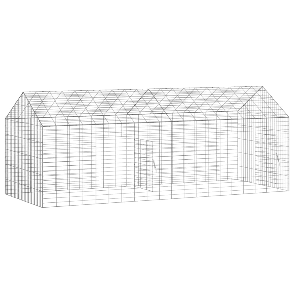 Hasenkäfig Silber 200 x 78 x 78 cm Verzinkter Stahl