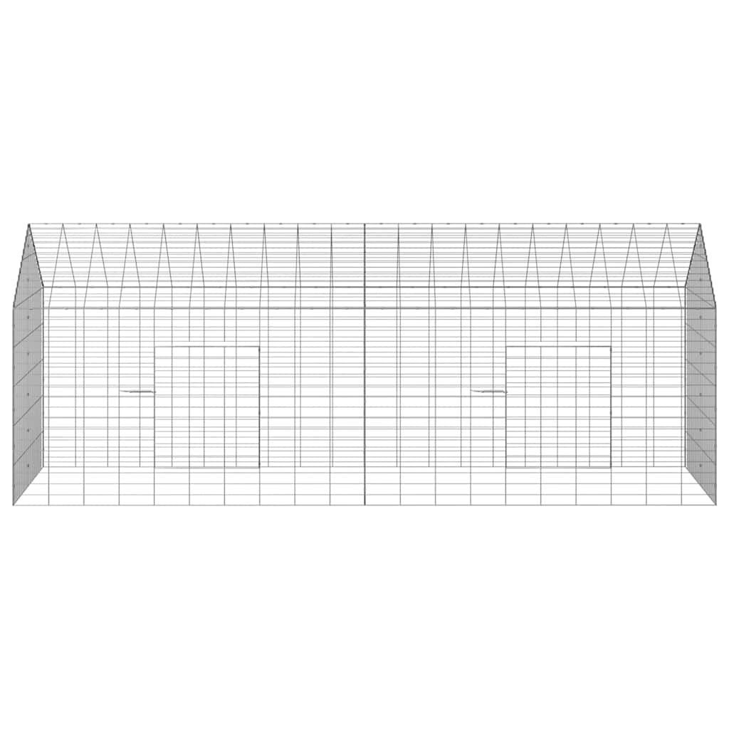 Hasenkäfig Silber 200 x 78 x 78 cm Verzinkter Stahl