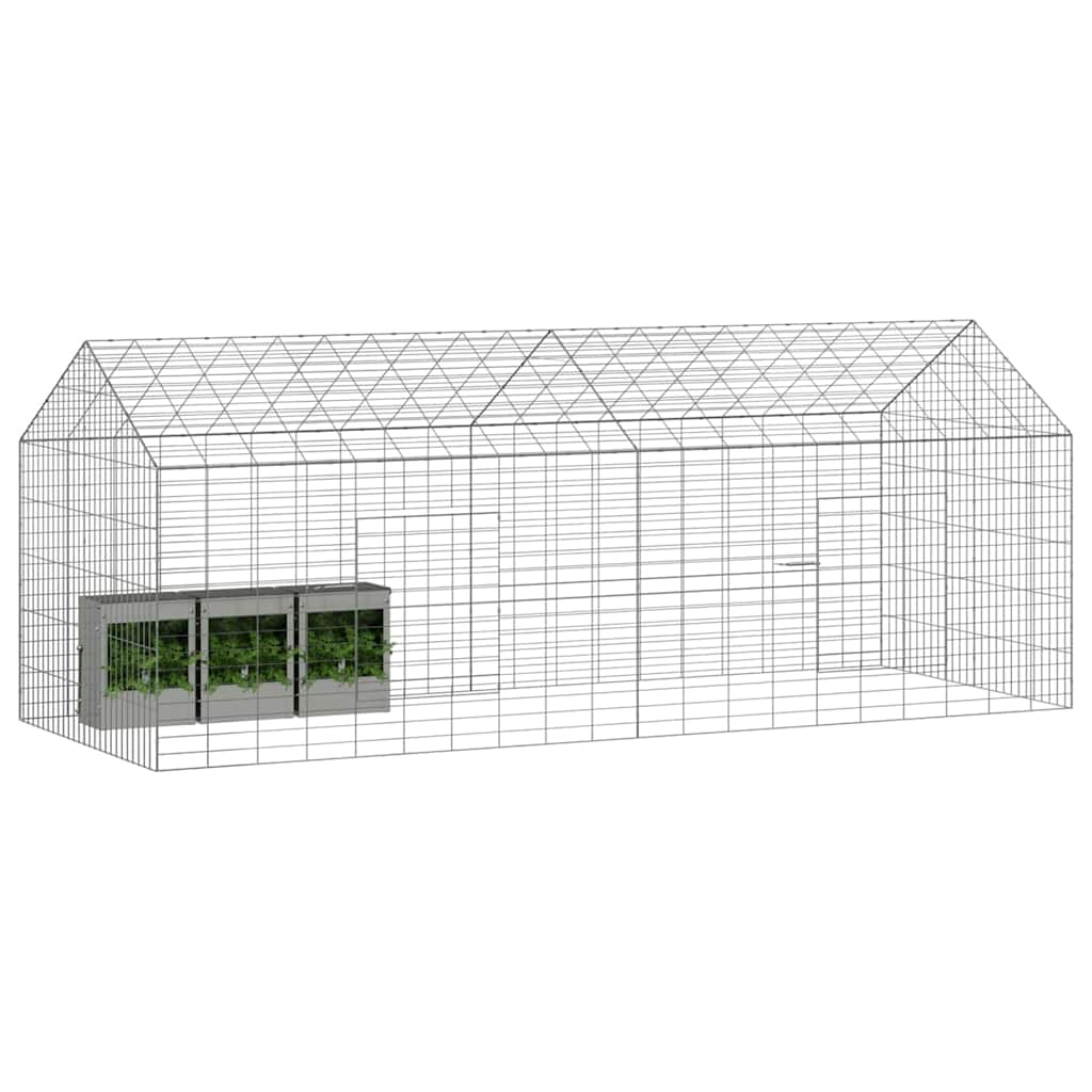 Hasenkäfig Silber 200 x 78 x 78 cm Verzinkter Stahl