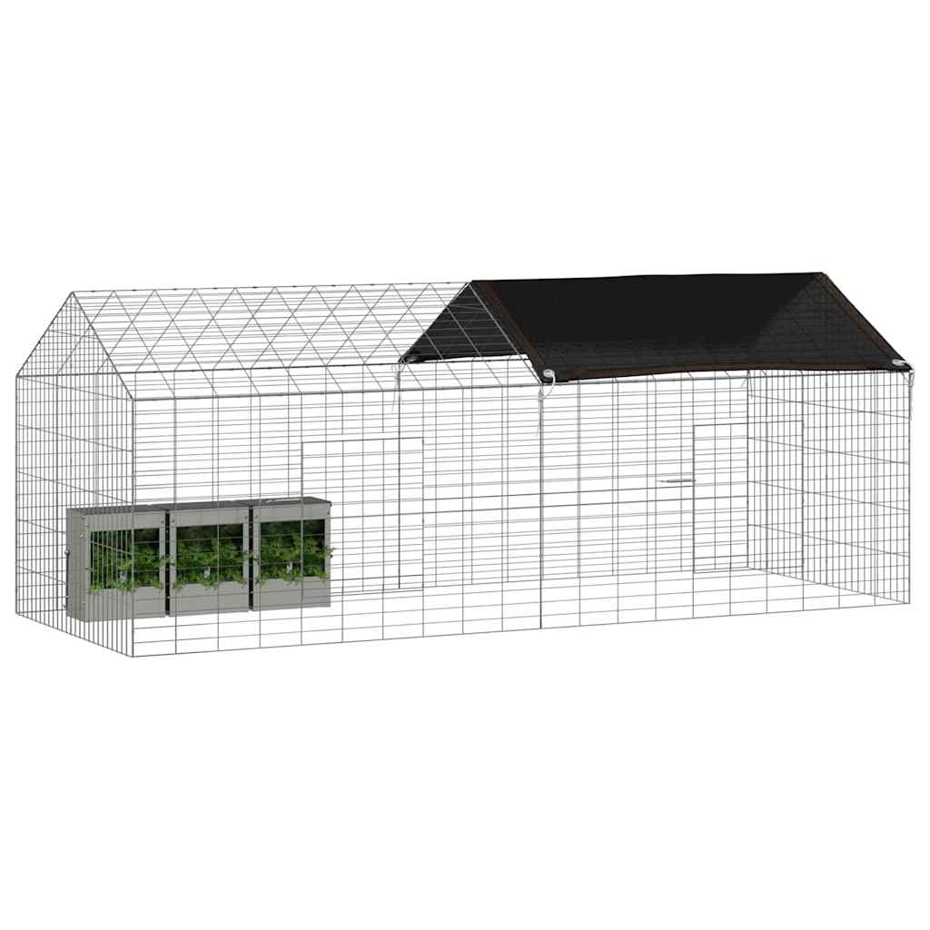 Hasenkäfig Silber 200 x 78 x 78 cm Verzinkter Stahl