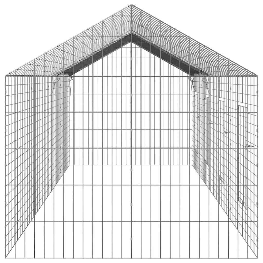 Hasenkäfig Silber 400 x 78 x 78 cm Verzinkter Stahl