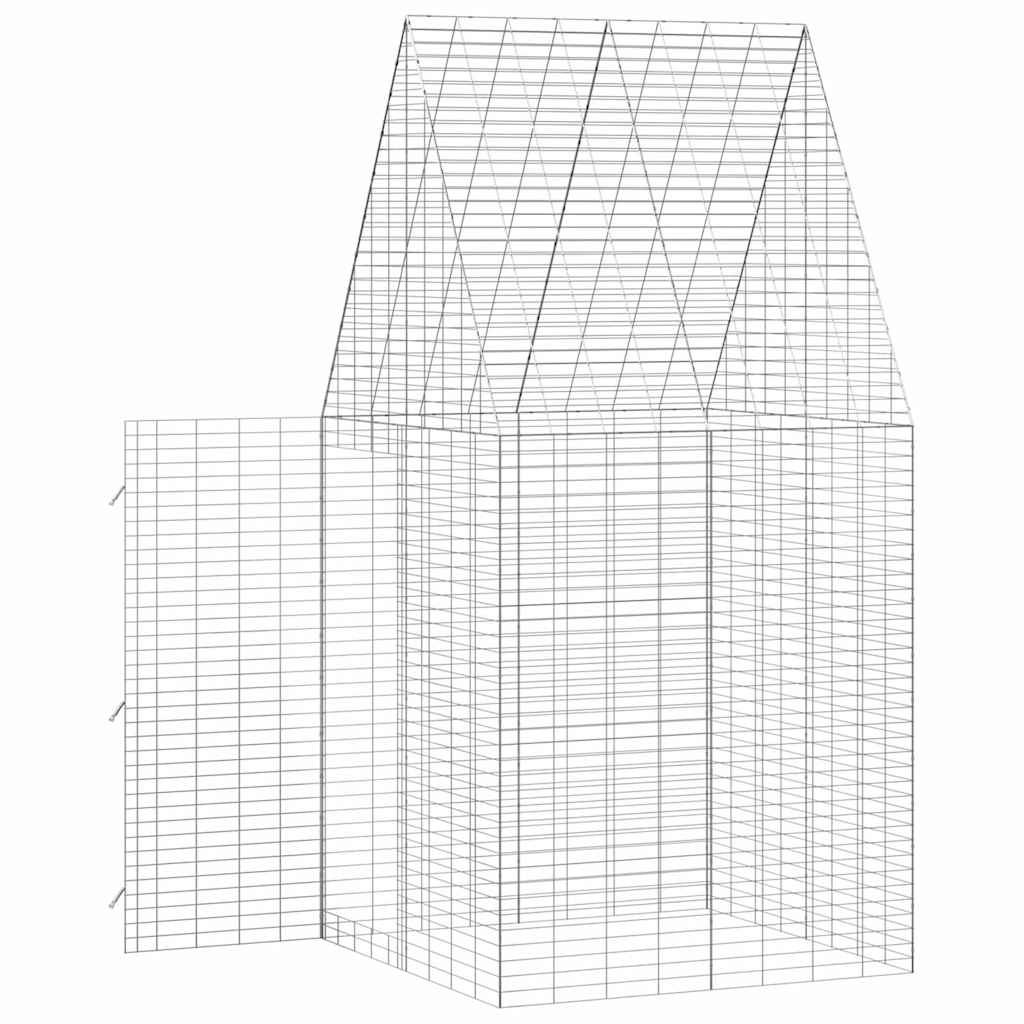 Hasenkäfig Silber 100 x 100 x 210 cm Verzinkter Stahl
