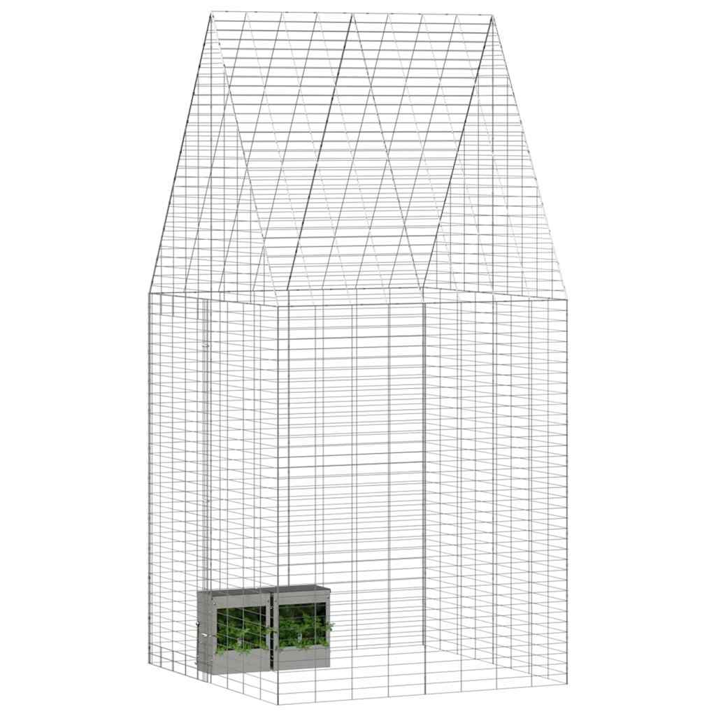 Hasenkäfig Silber 100 x 100 x 210 cm Verzinkter Stahl