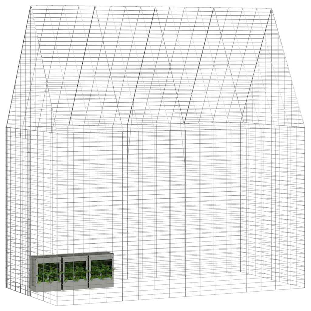 Hasenkäfig Silber 200 x 100 x 210 cm Verzinkter Stahl