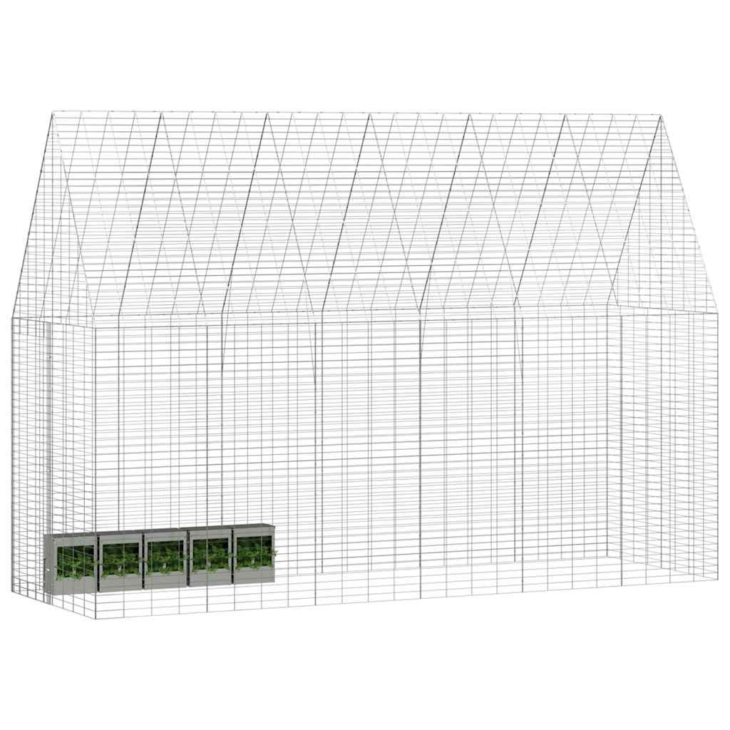 Hasenkäfig Silber 300 x 100 x 210 cm Verzinkter Stahl