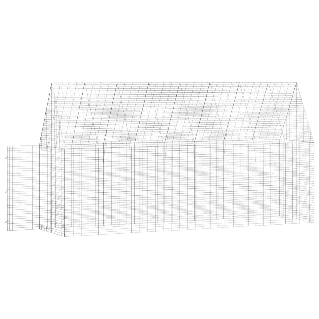 Hasenkäfig Silber 400 x 100 x 210 cm Verzinkter Stahl