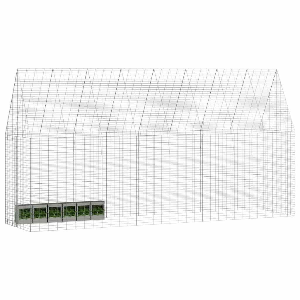 Hasenkäfig Silber 400 x 100 x 210 cm Verzinkter Stahl