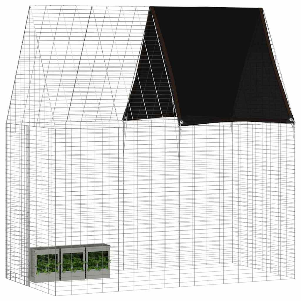 Hasenkäfig Silber 200 x 100 x 210 cm Verzinkter Stahl