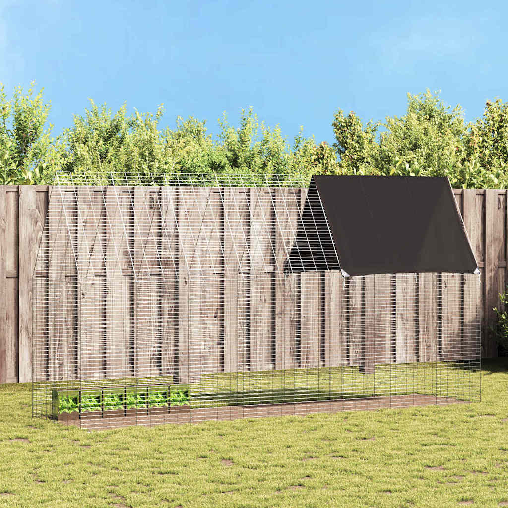 Hasenkäfig Silber 400 x 100 x 210 cm Verzinkter Stahl
