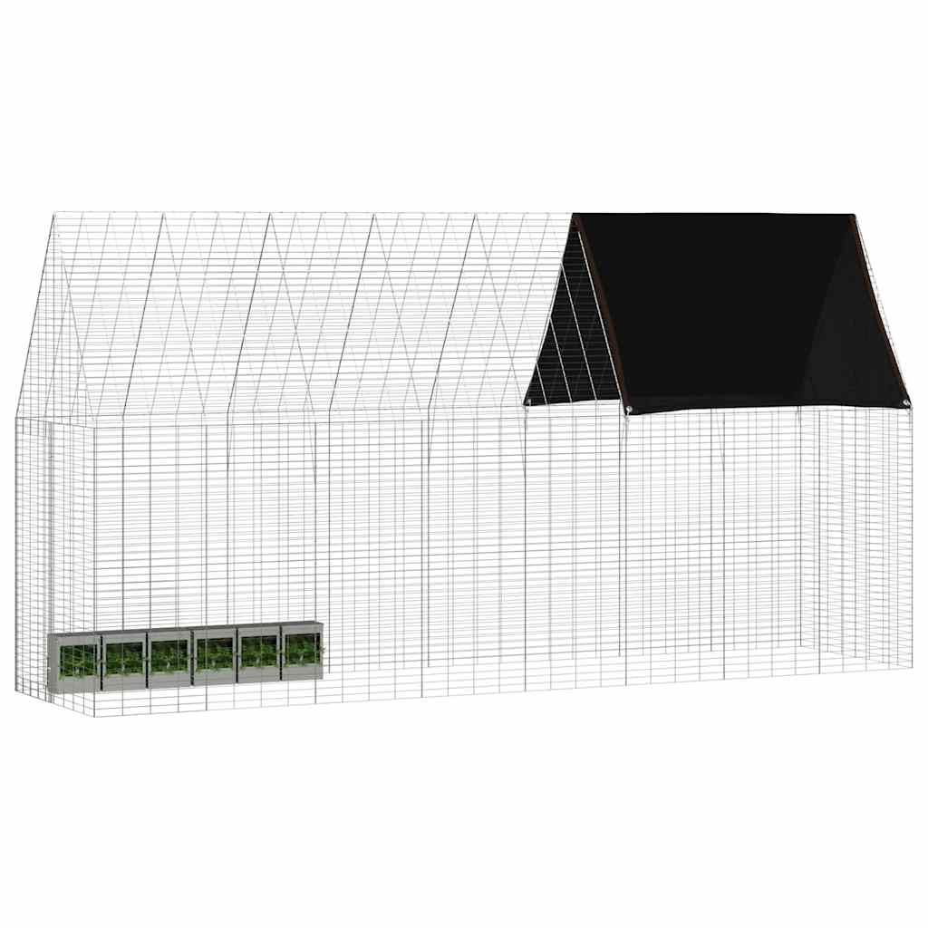 Hasenkäfig Silber 400 x 100 x 210 cm Verzinkter Stahl