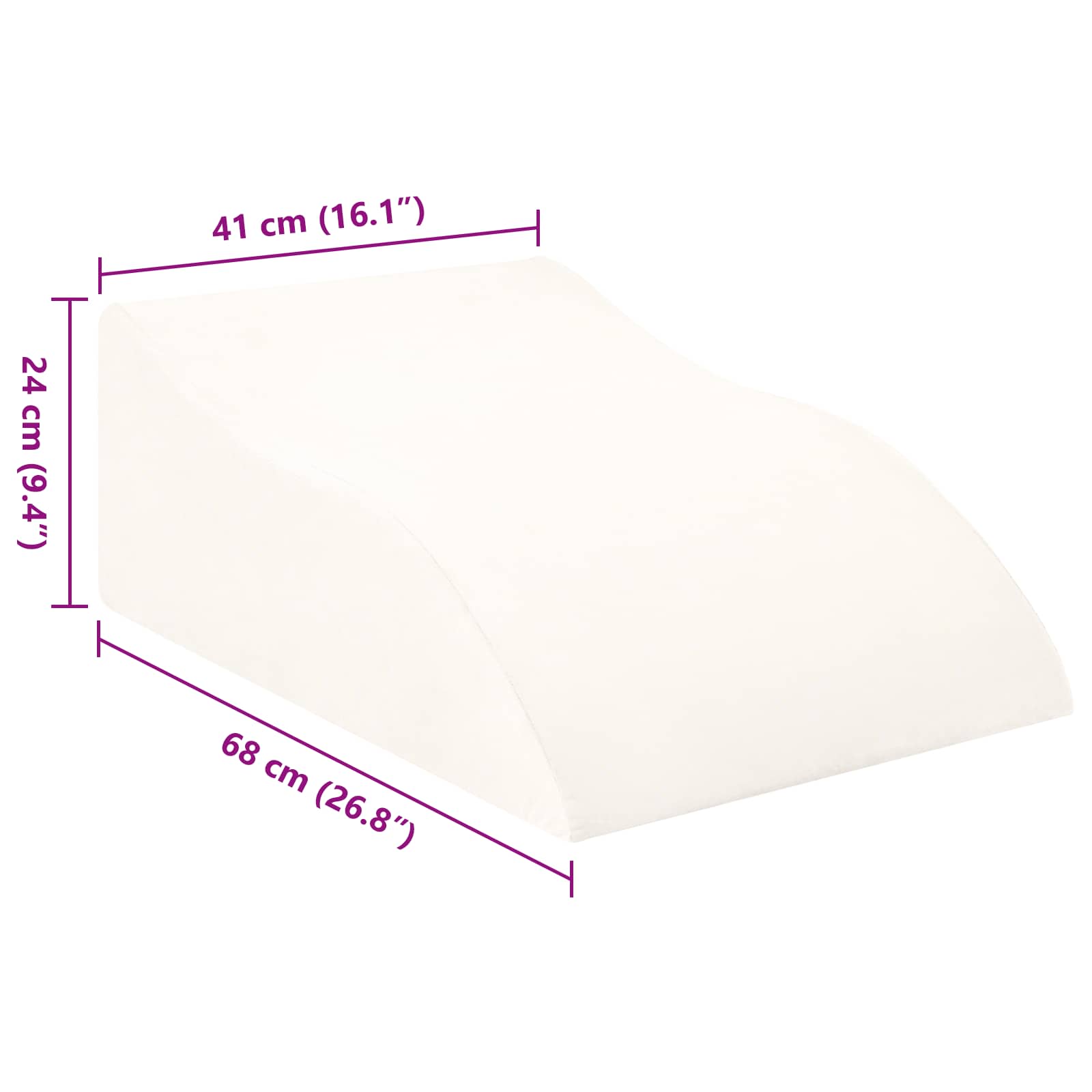 Beinkissen 68 x 41 x 24 cm PU-Schaum Weiß