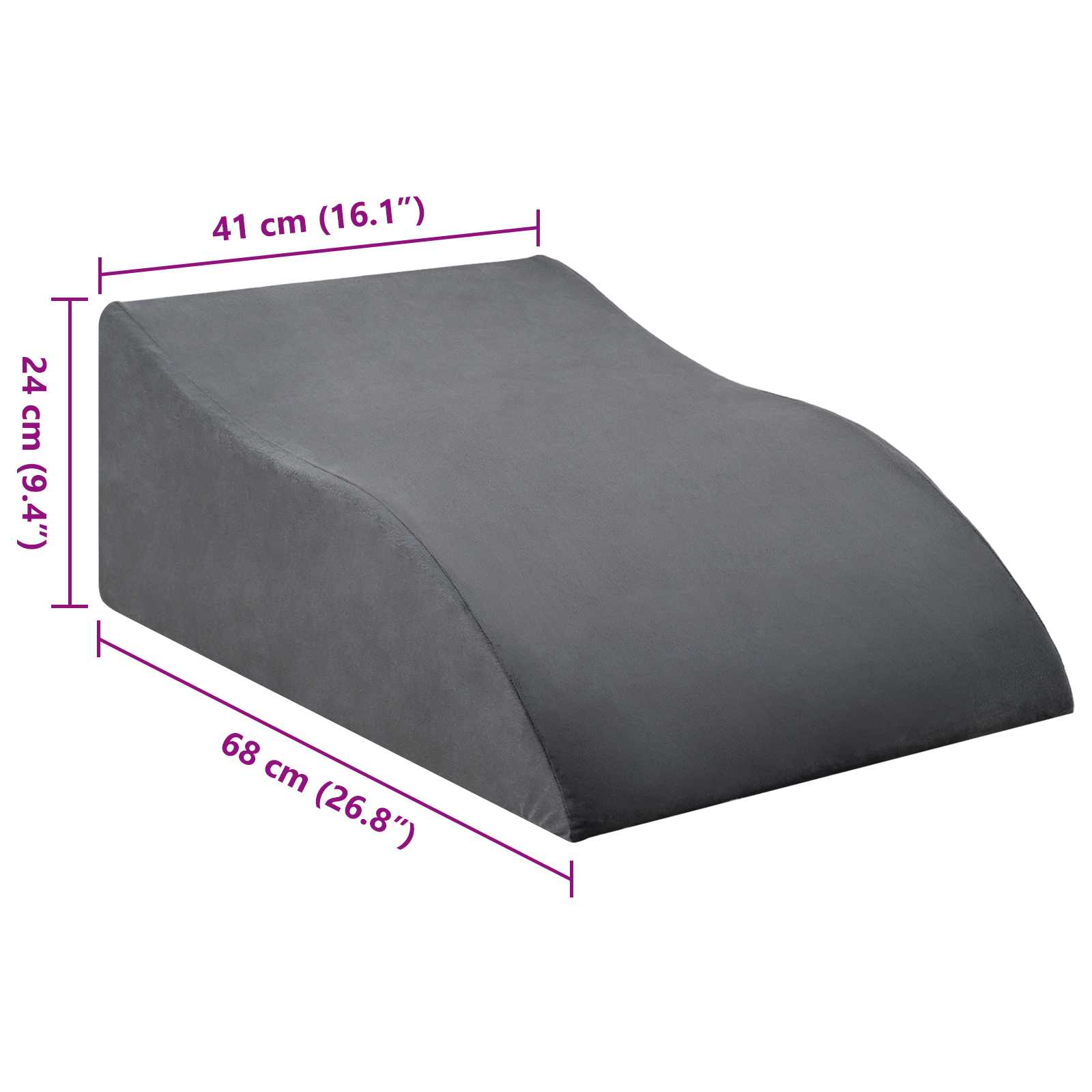 Beinkissen 68 x 41 x 24 cm PU-Schaum Grau