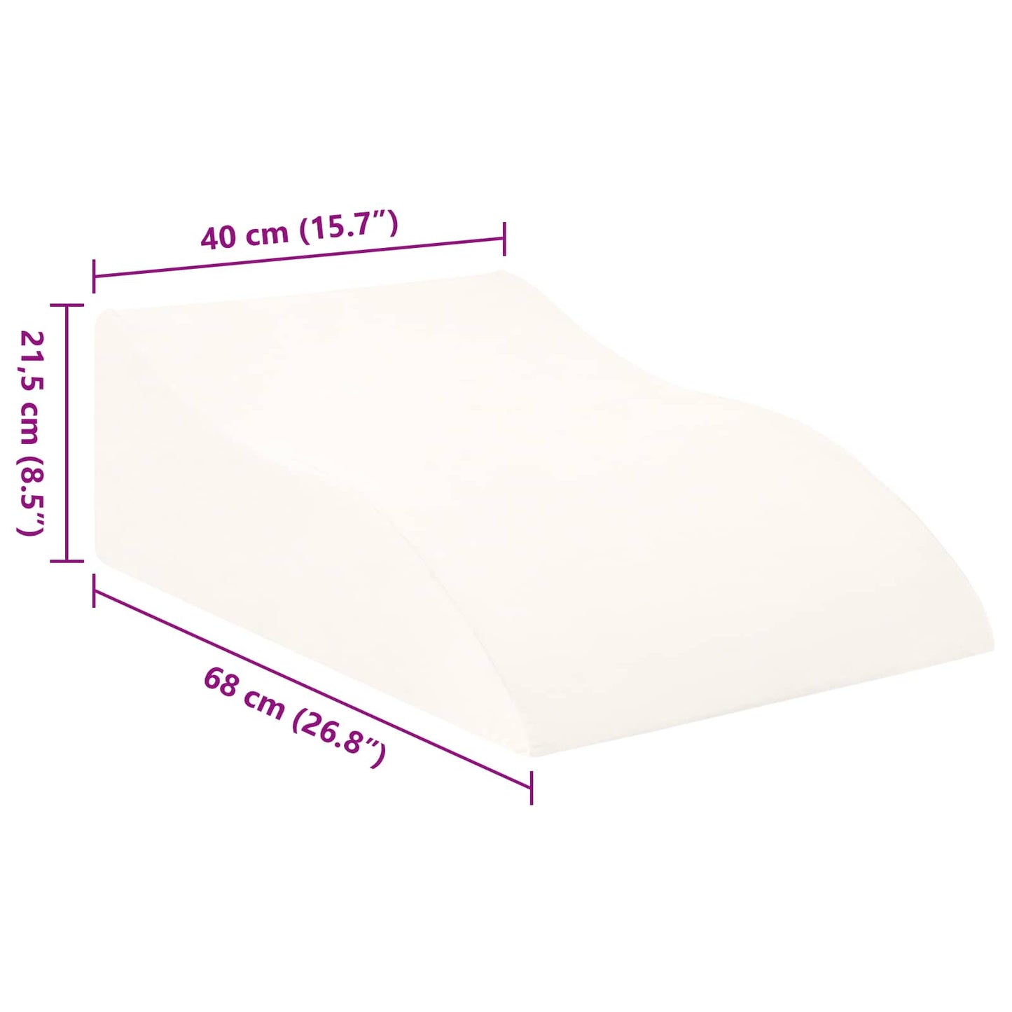 Beinkissen 68 x 40 x 21,5 cm PU-Schaum Weiß