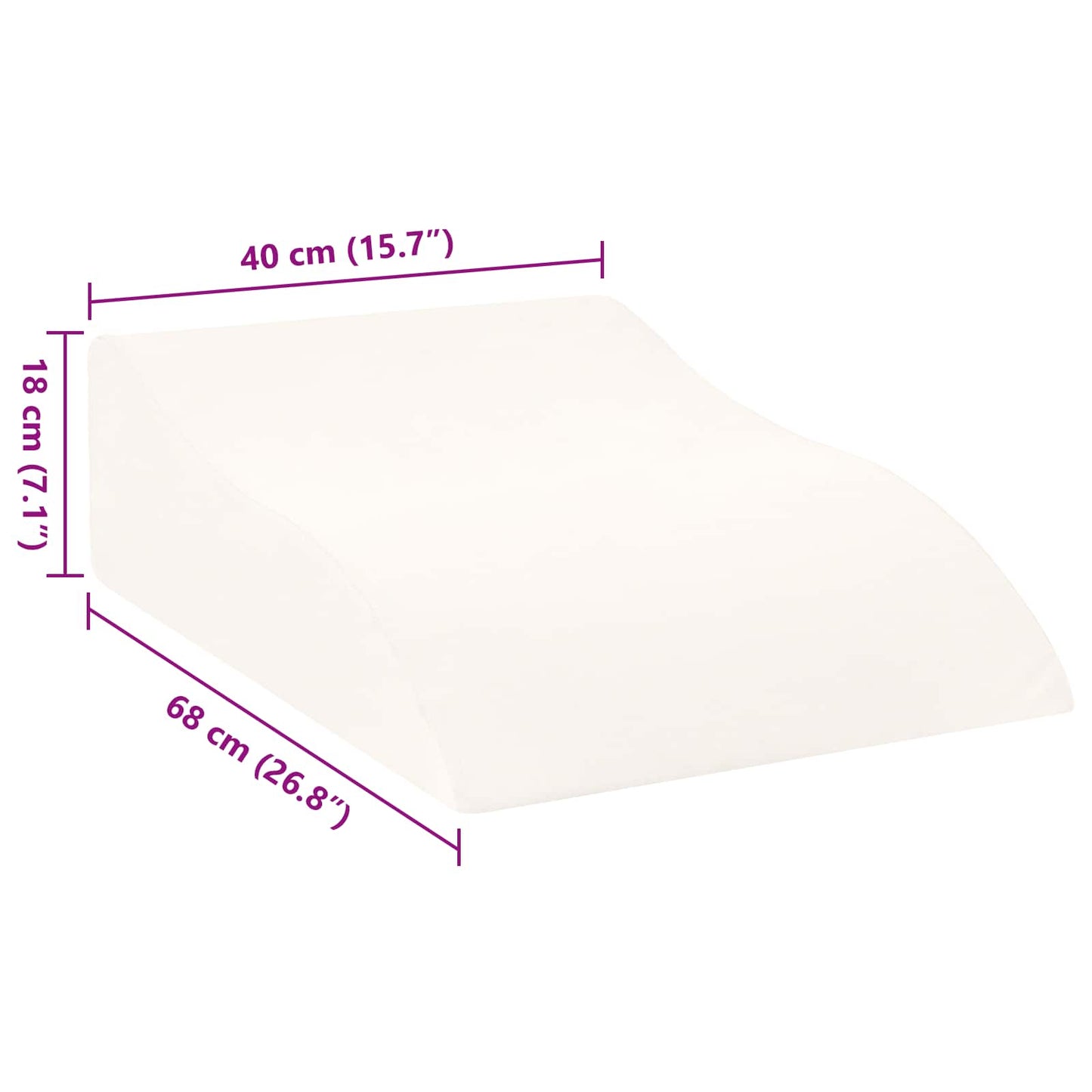 Beinkissen 68 x 40 x 18 cm PU-Schaum Weiß