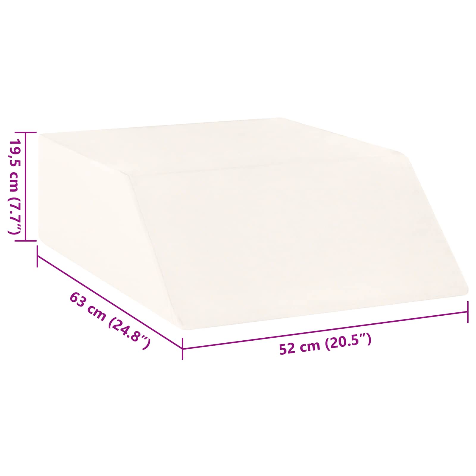 Beinkissen 63 x 52 x 19,5 cm Fest PU-Schaum Weiß