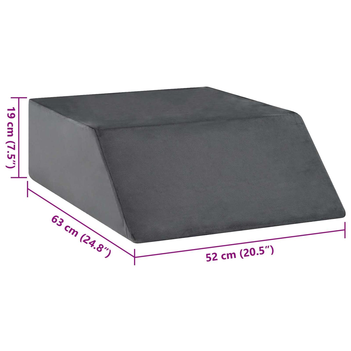 Beinkissen 63 x 52 x 19 cm Fest PU-Schaum Grau