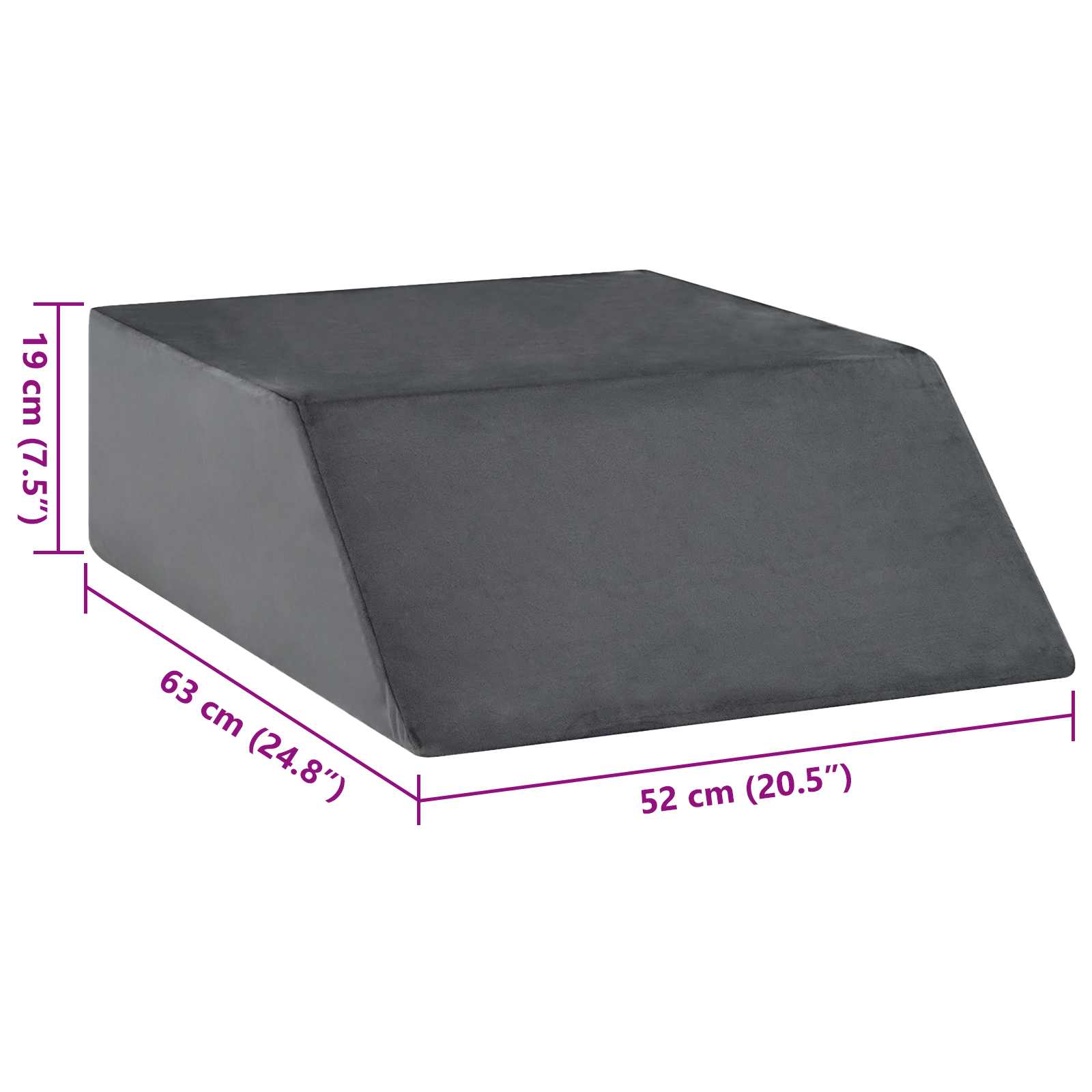 Beinkissen 63 x 52 x 19 cm Fest PU-Schaum Grau