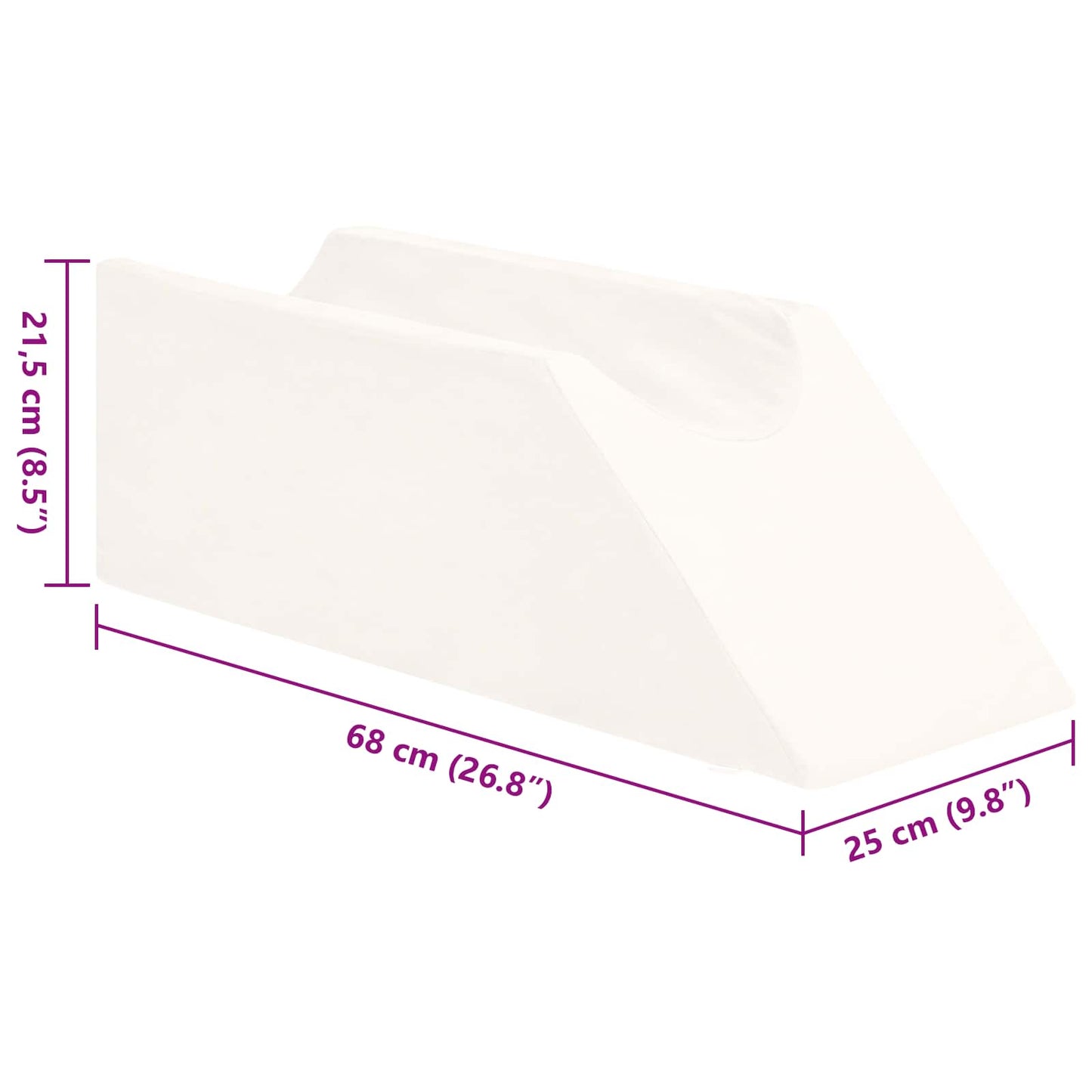 Beinkissen 68 x 25 x 21,5 cm Fest PU-Schaum Weiß