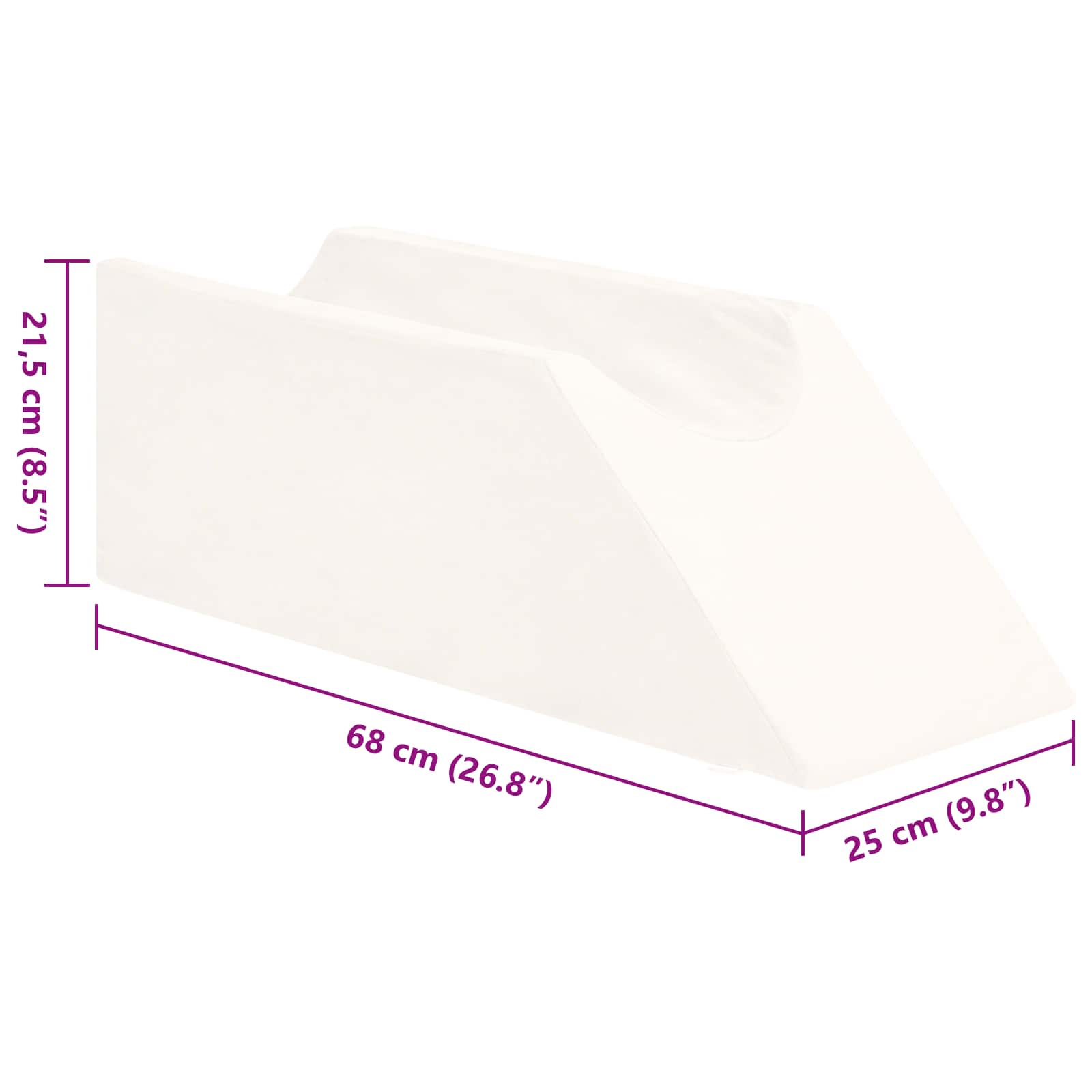 Beinkissen 68 x 25 x 21,5 cm Fest PU-Schaum Weiß