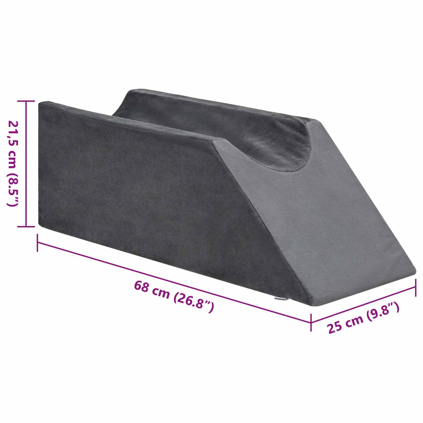 Beinkissen 68 x 25 x 21,5 cm Fest PU-Schaum Grau