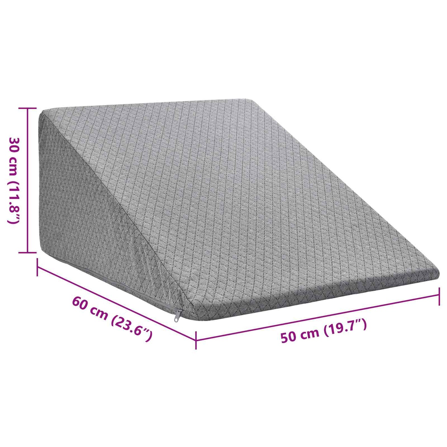 Beinkissen 60 x 50 x 30 cm Weich Viscoschaum Grau