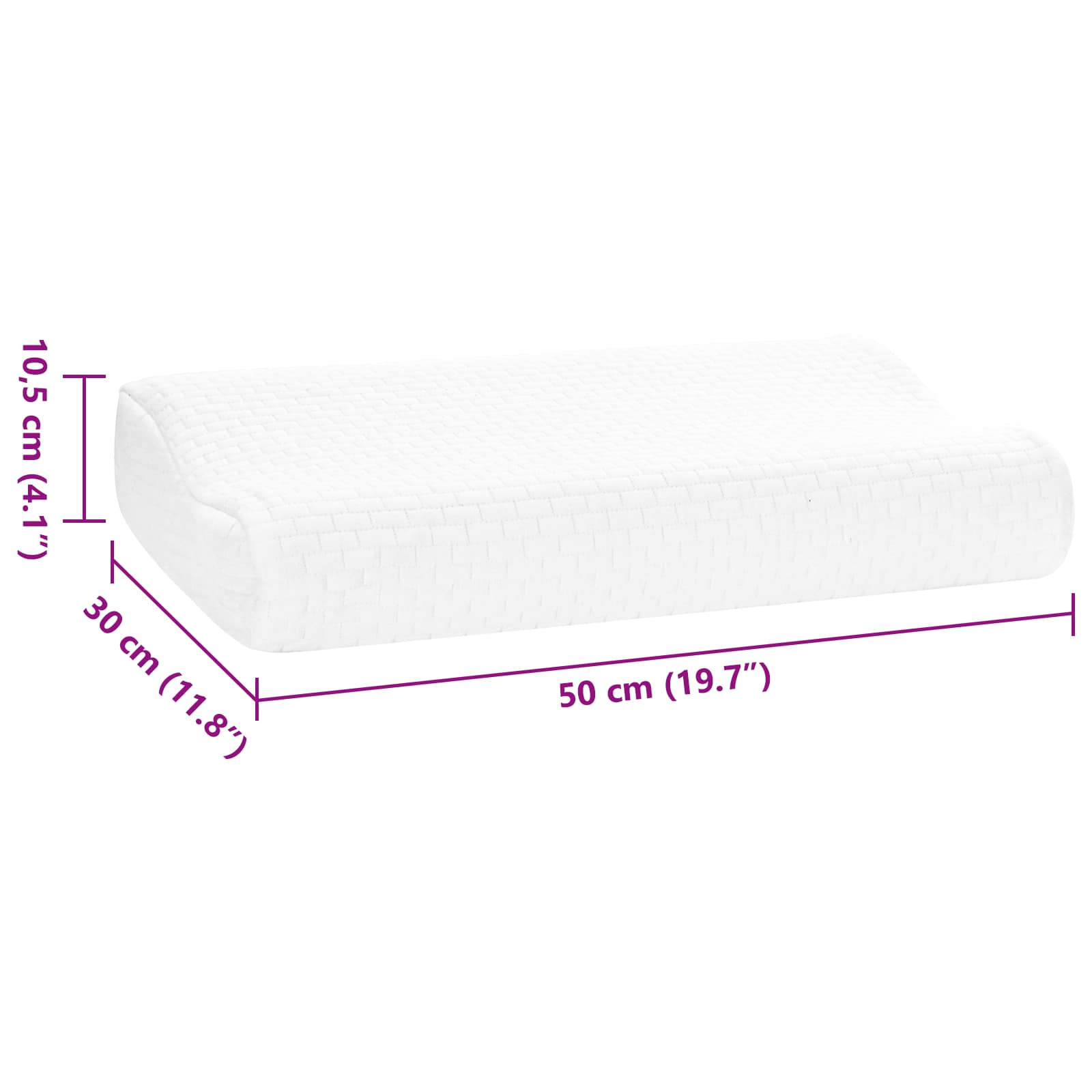 Schlafkissen 50 x 30 x 10,5 cm Mittel Viscoschaum Weiß