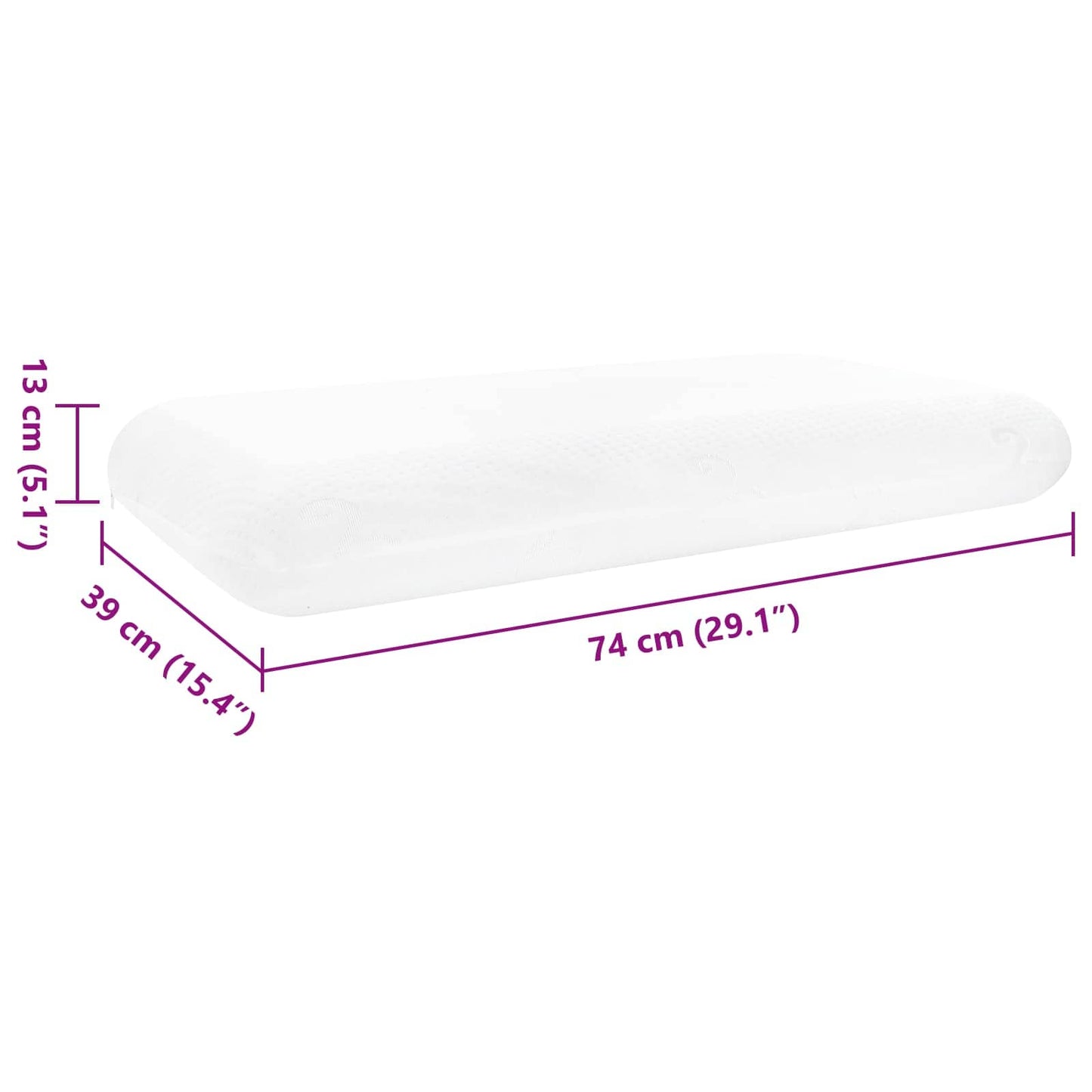 Schlafkissen 74 x 39 x 13 cm Mittel Viscoschaum Weiß