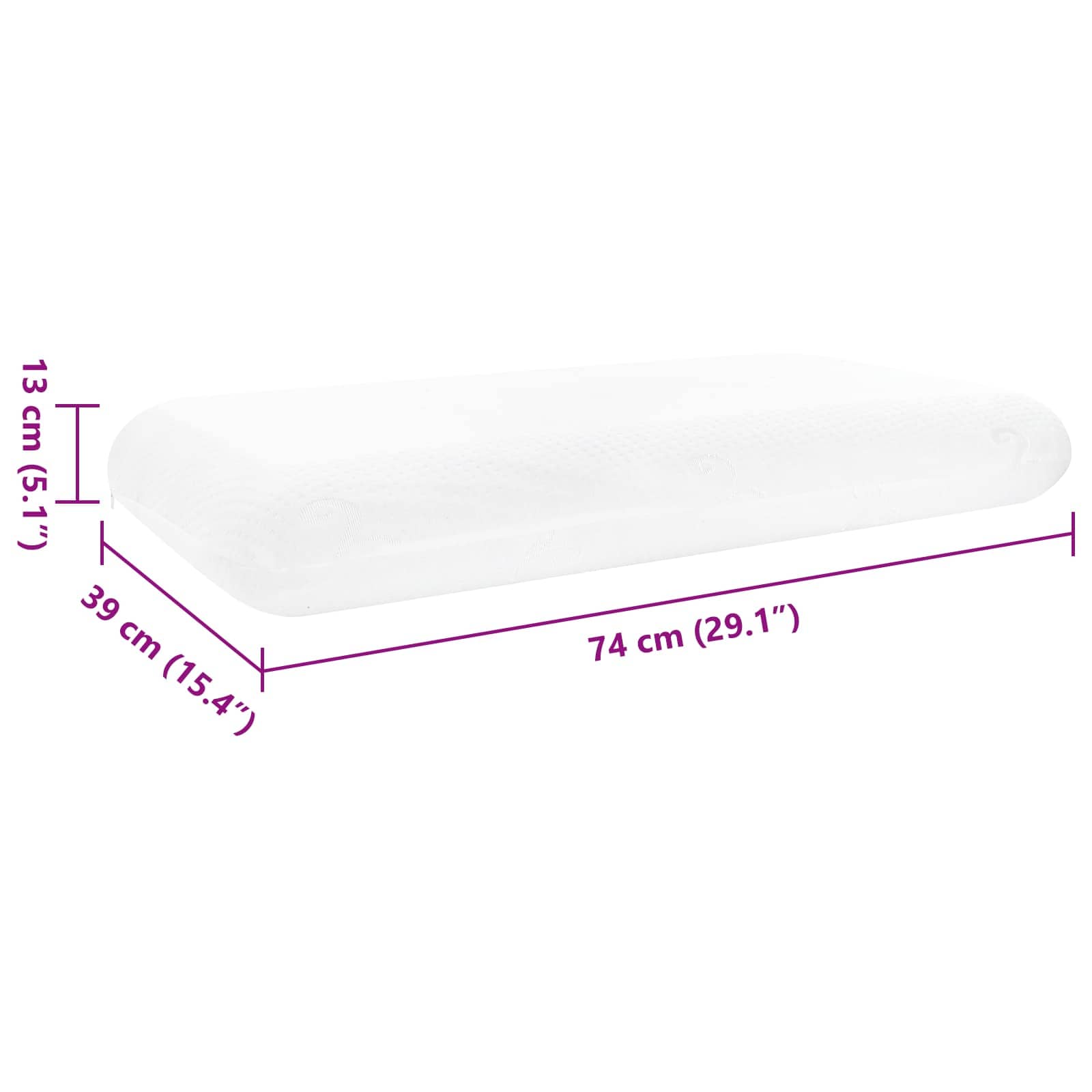Schlafkissen 74 x 39 x 13 cm Mittel Viscoschaum Weiß