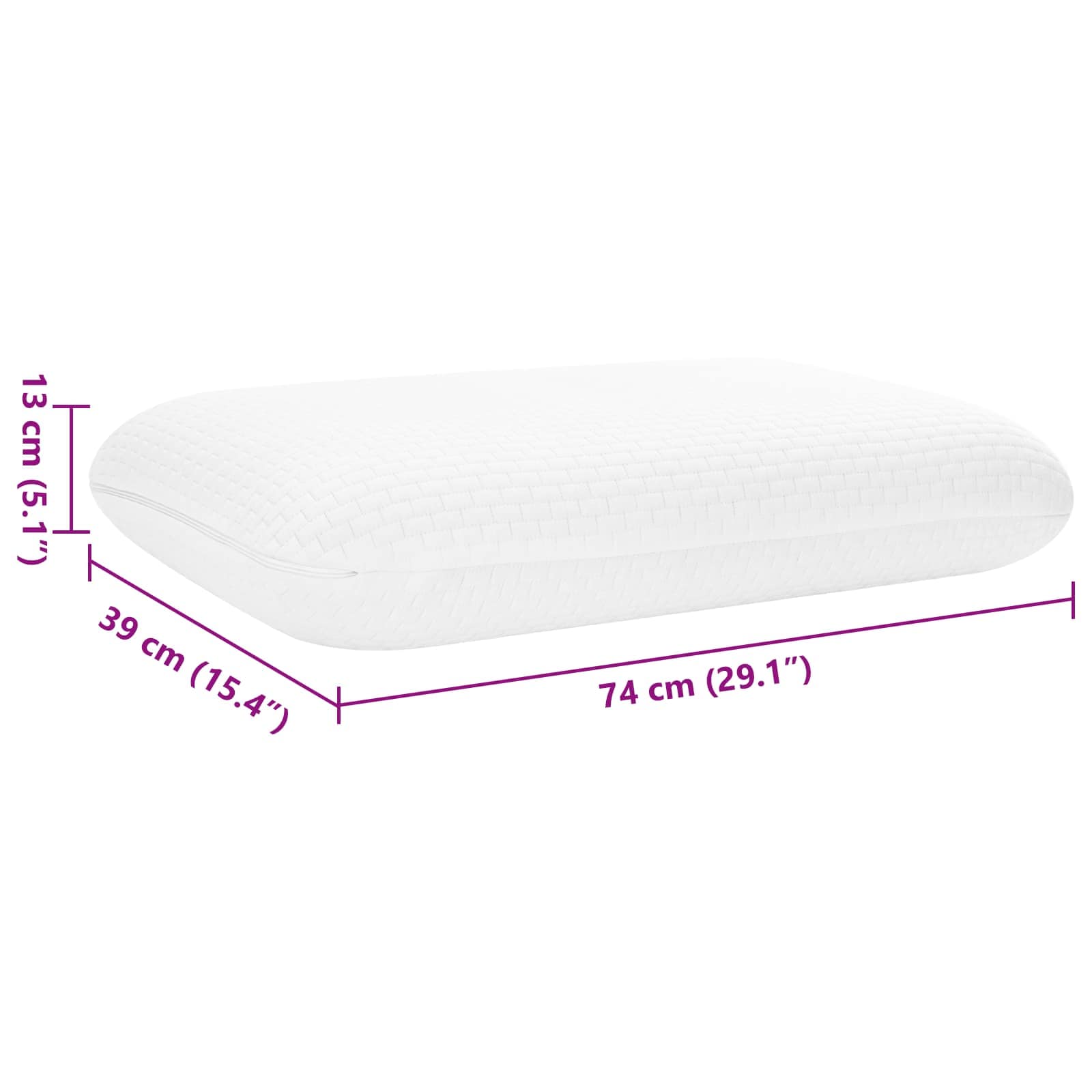 Schlafkissen 74 x 39 x 13 cm Viscoschaum Weiß