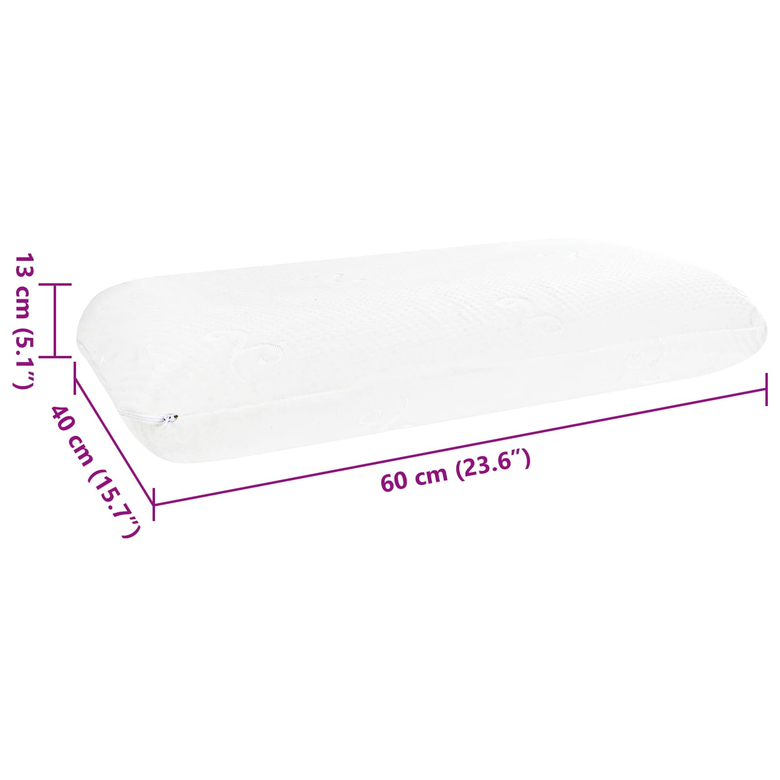 Schlafkissen 60 x 40 x 13 cm Mittel Gel-Speicherschaum Weiß