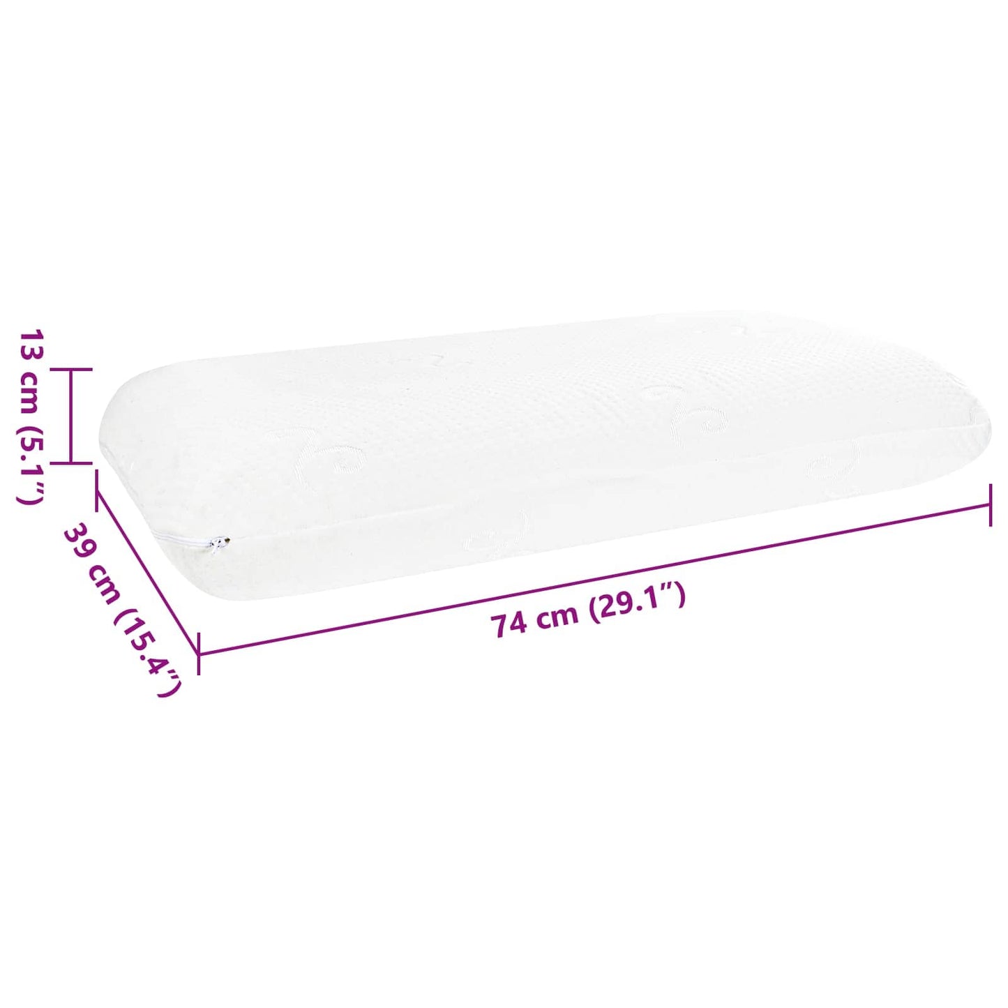 Schlafkissen 74 x 39 x 13 cm Mittel Gel-Speicherschaum Weiß