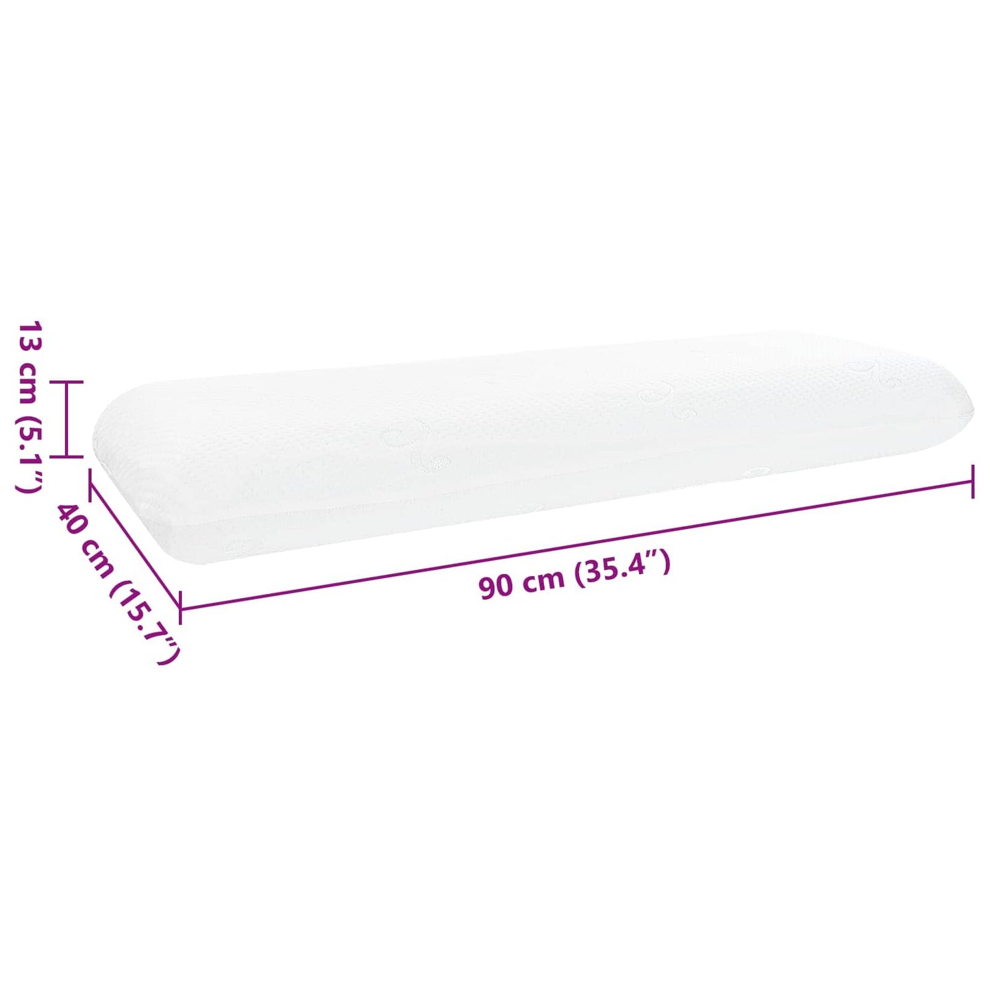 Schlafkissen 90 x 40 x 13 cm Mittel Gel-Speicherschaum Weiß