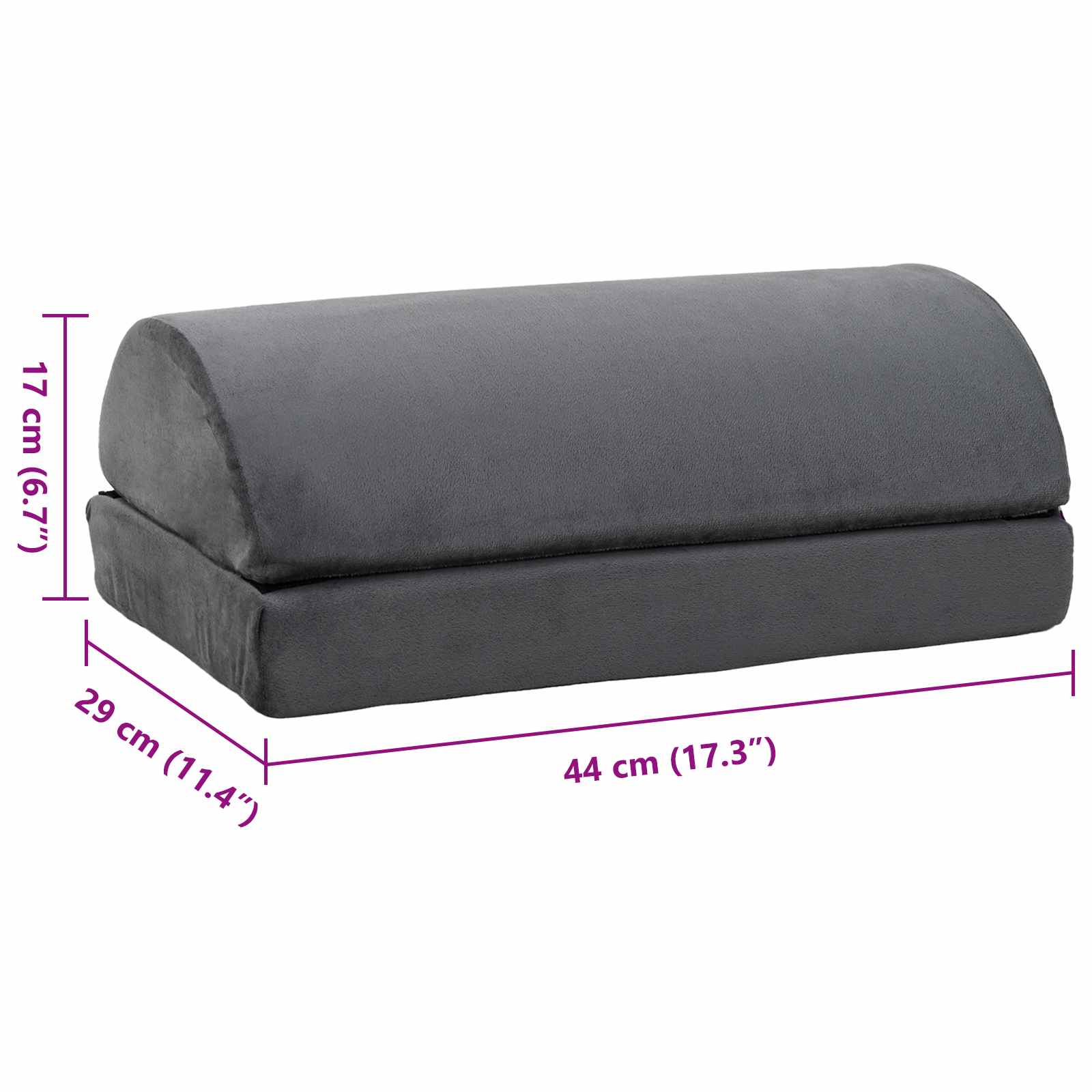 44 x 29 x 17 cm Fest PU-Schaum Grau