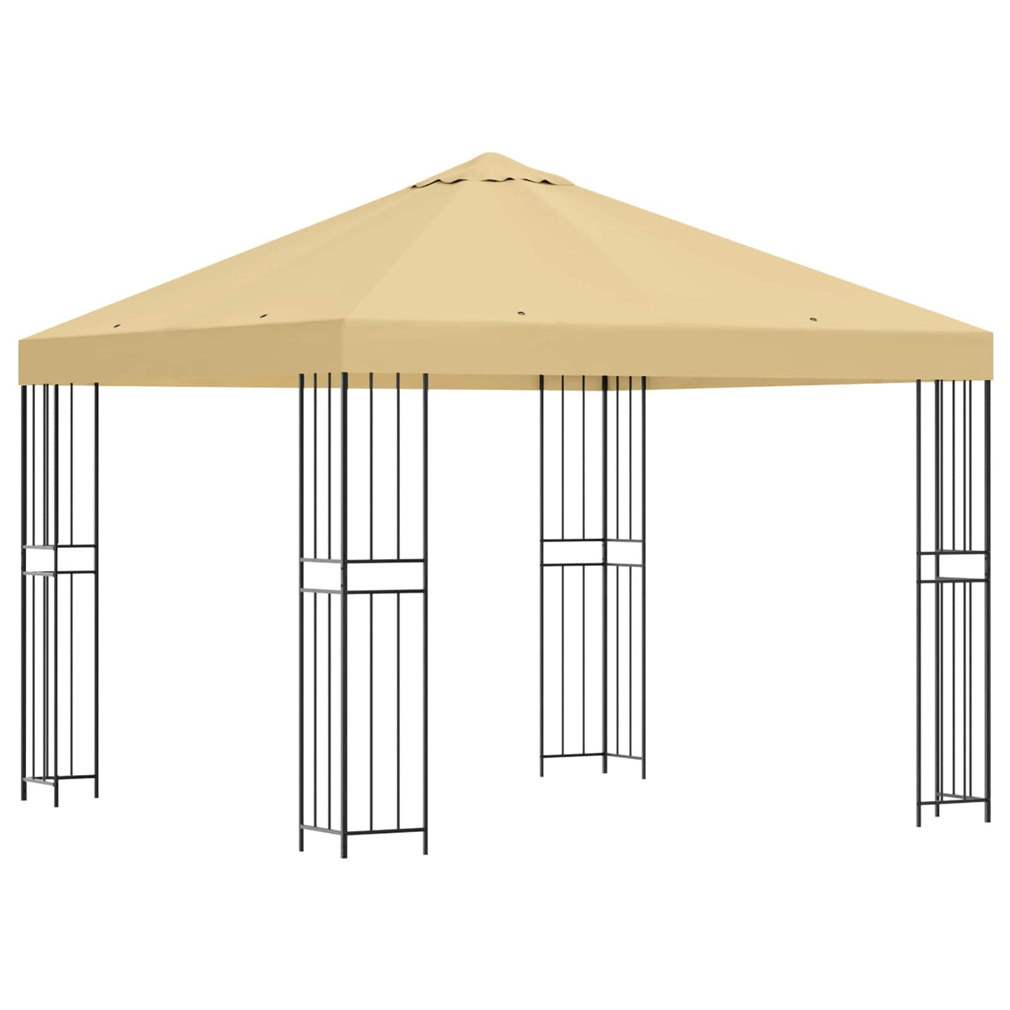 Pavillon 3 x 3 m Creme Polyester und Stahl 190 gsm