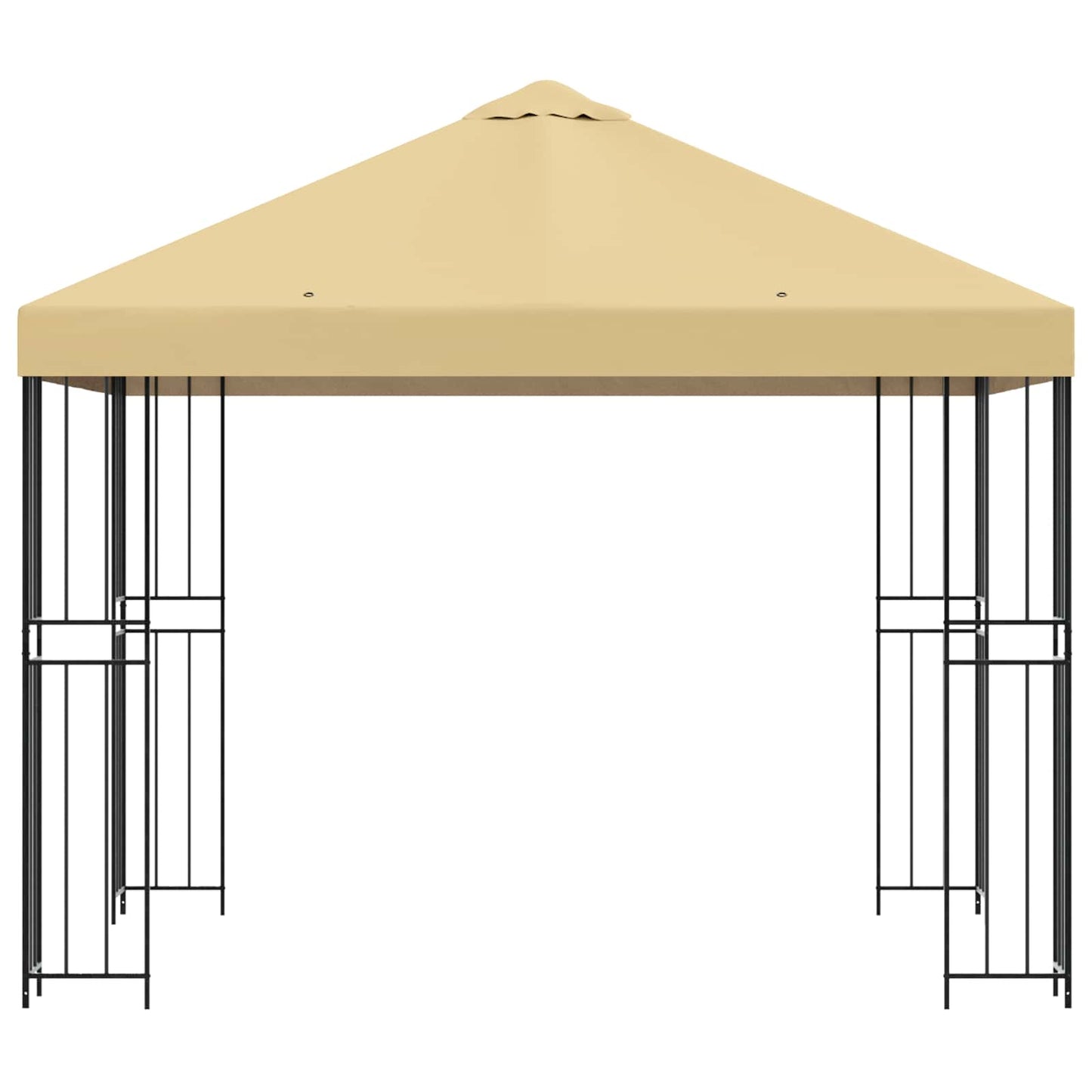 Pavillon 3 x 3 m Creme Polyester und Stahl 190 gsm