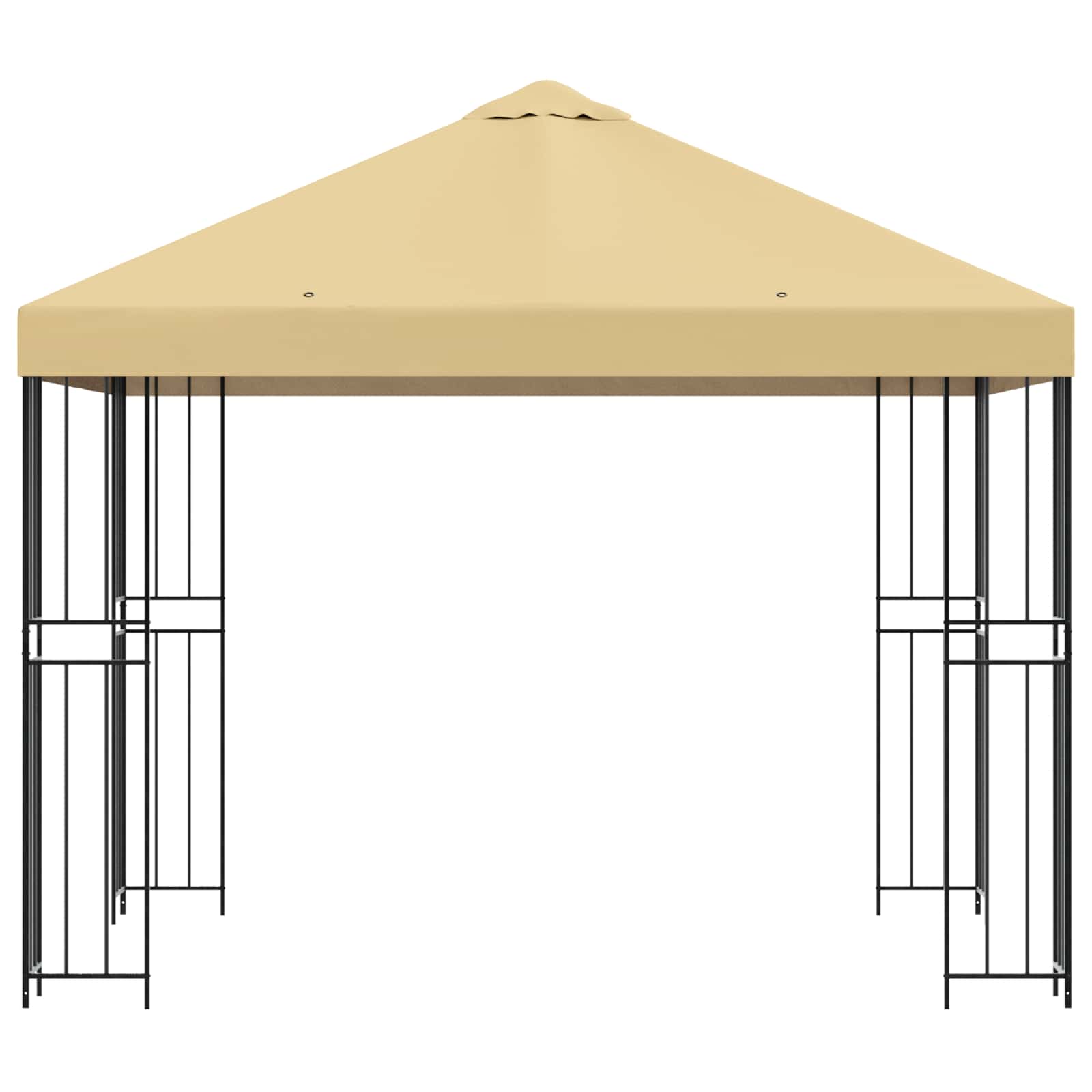 Pavillon 3 x 3 m Creme Polyester und Stahl 190 gsm