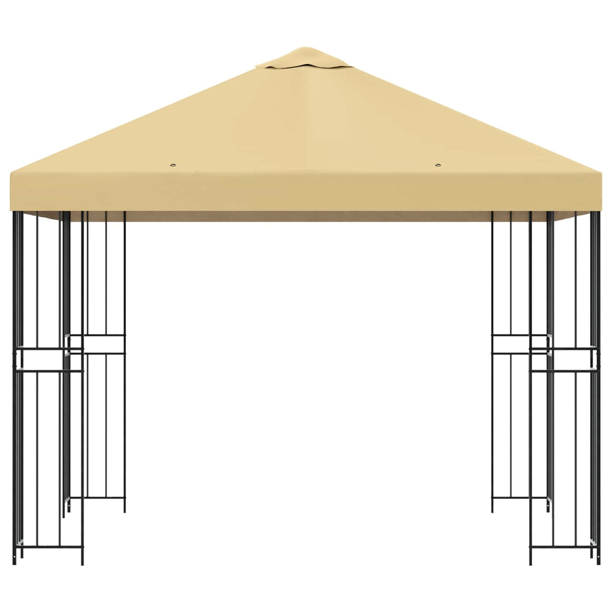 Pavillon 3 x 3 m Creme Polyester und Stahl 190 gsm