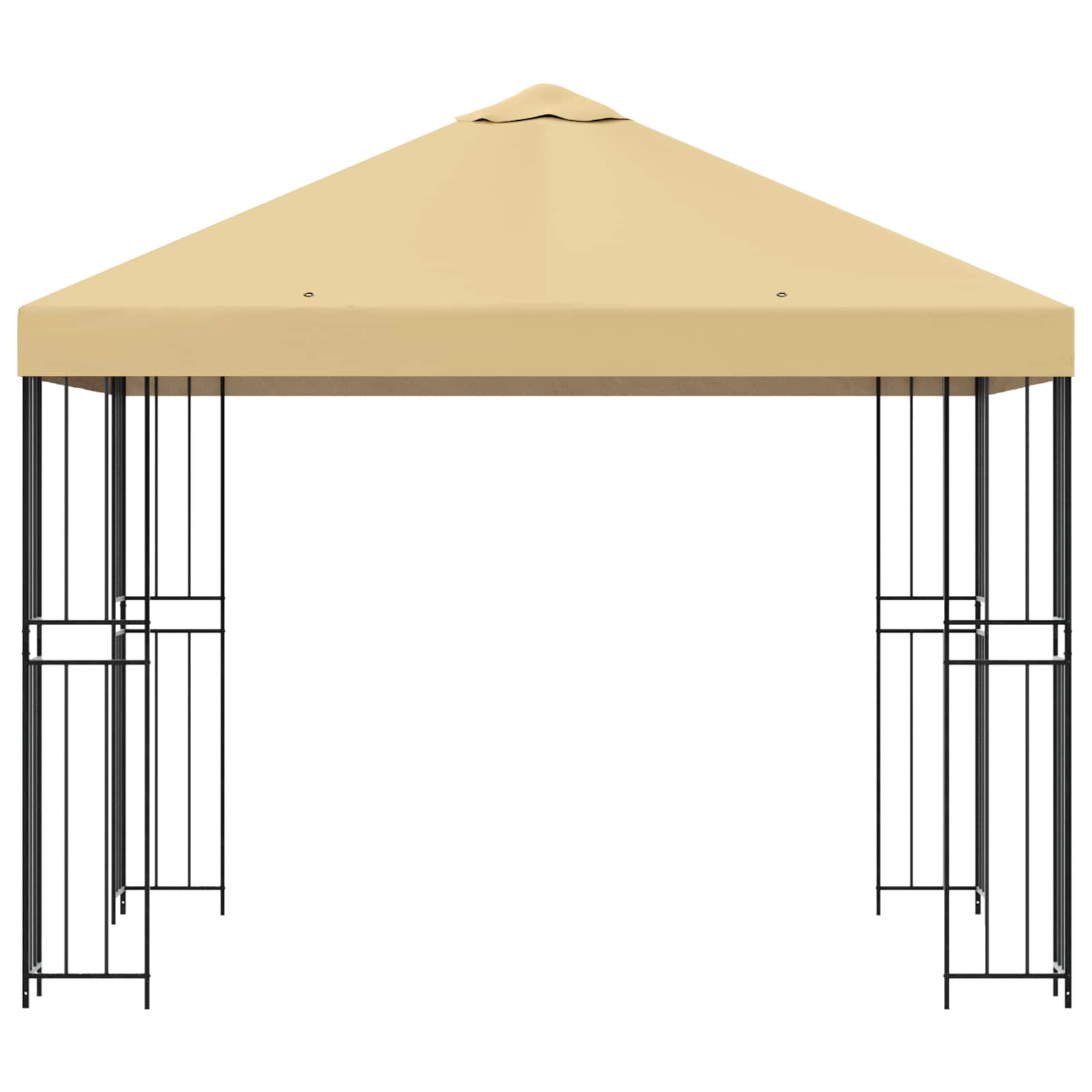 Pavillon 3 x 3 m Creme Polyester und Stahl 190 gsm