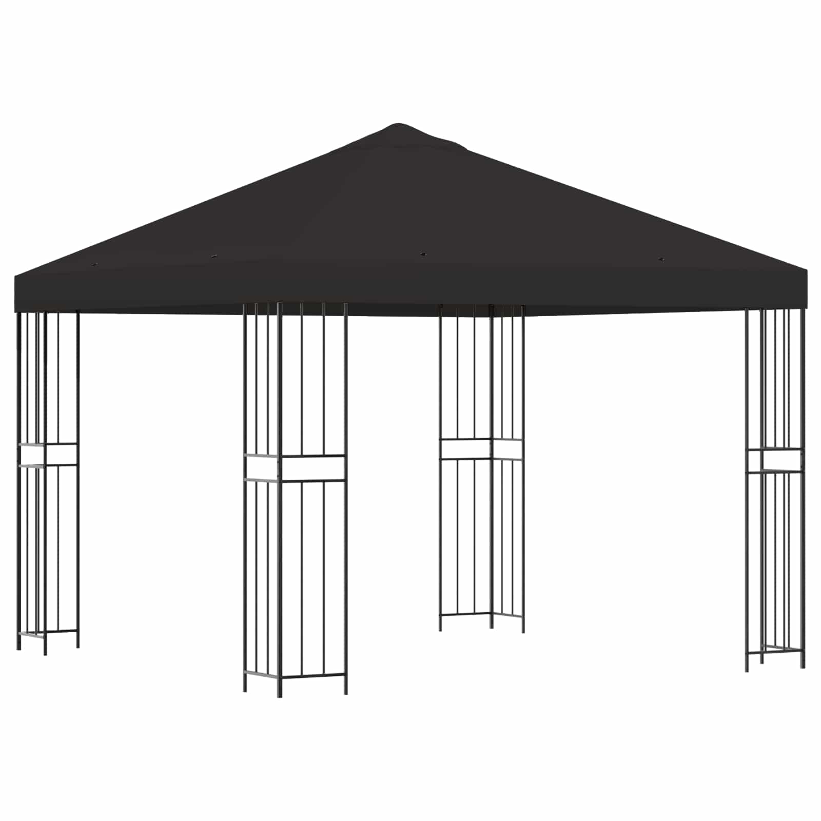 Pavillon 3 x 3 m Anthrazit Polyester und Stahl 190 gsm
