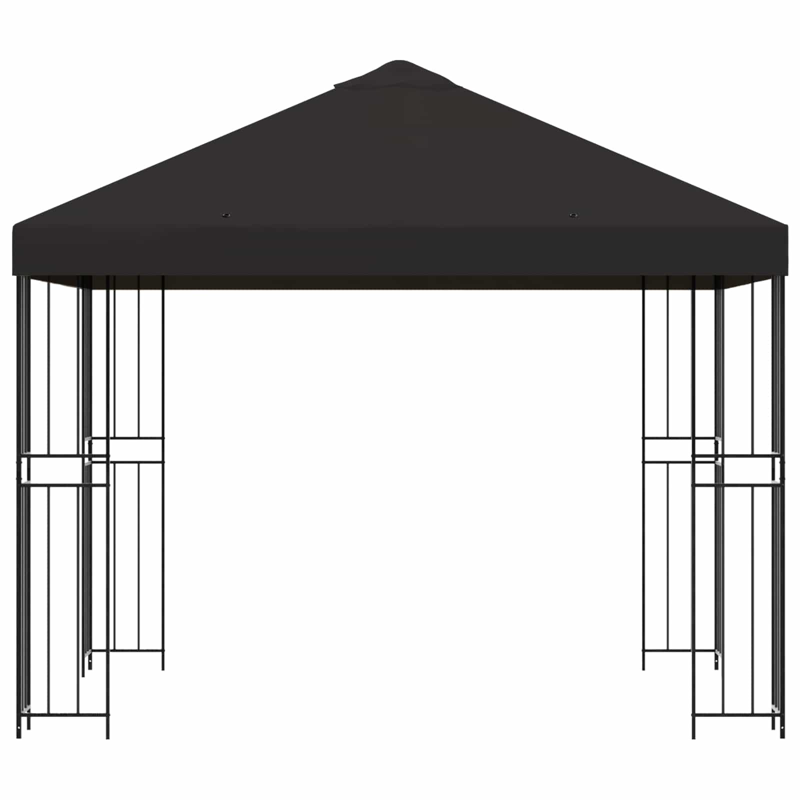 Pavillon 3 x 3 m Anthrazit Polyester und Stahl 190 gsm