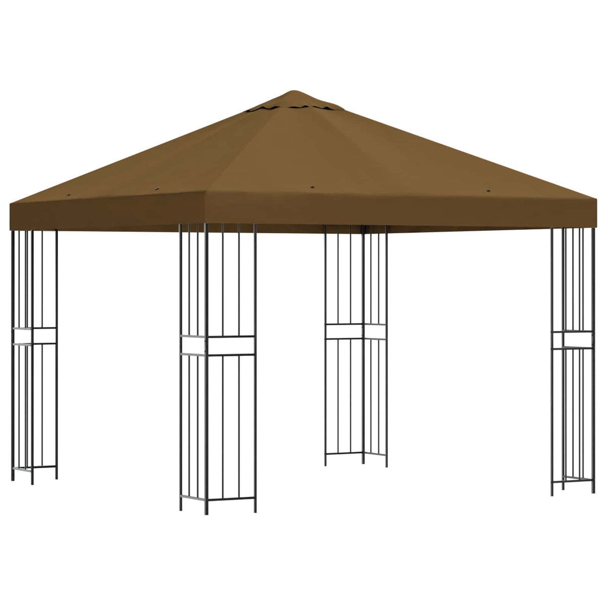 Pavillon 3 x 3 m Taupe Polyester und Stahl 190 gsm