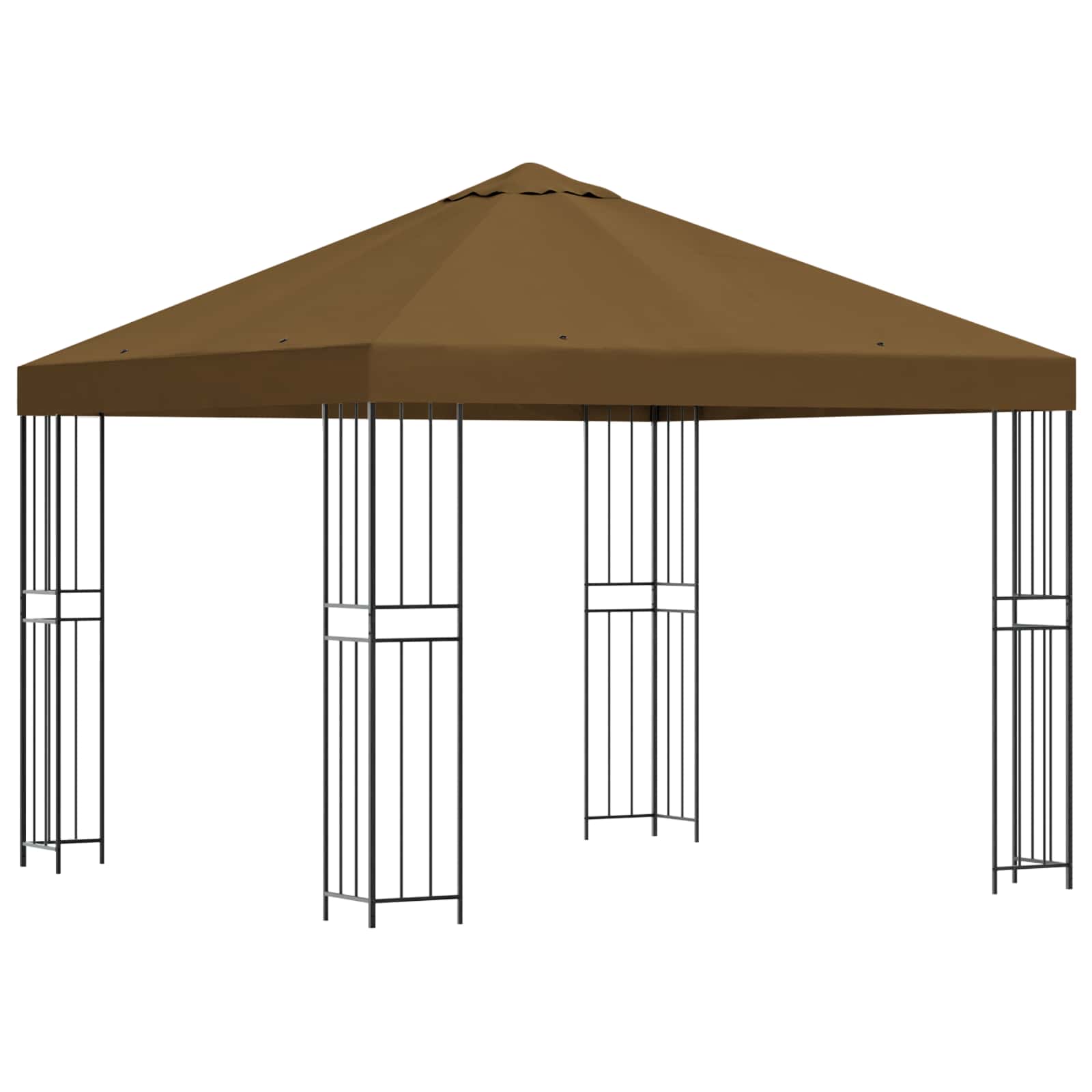 Pavillon 3 x 3 m Taupe Polyester und Stahl 190 gsm