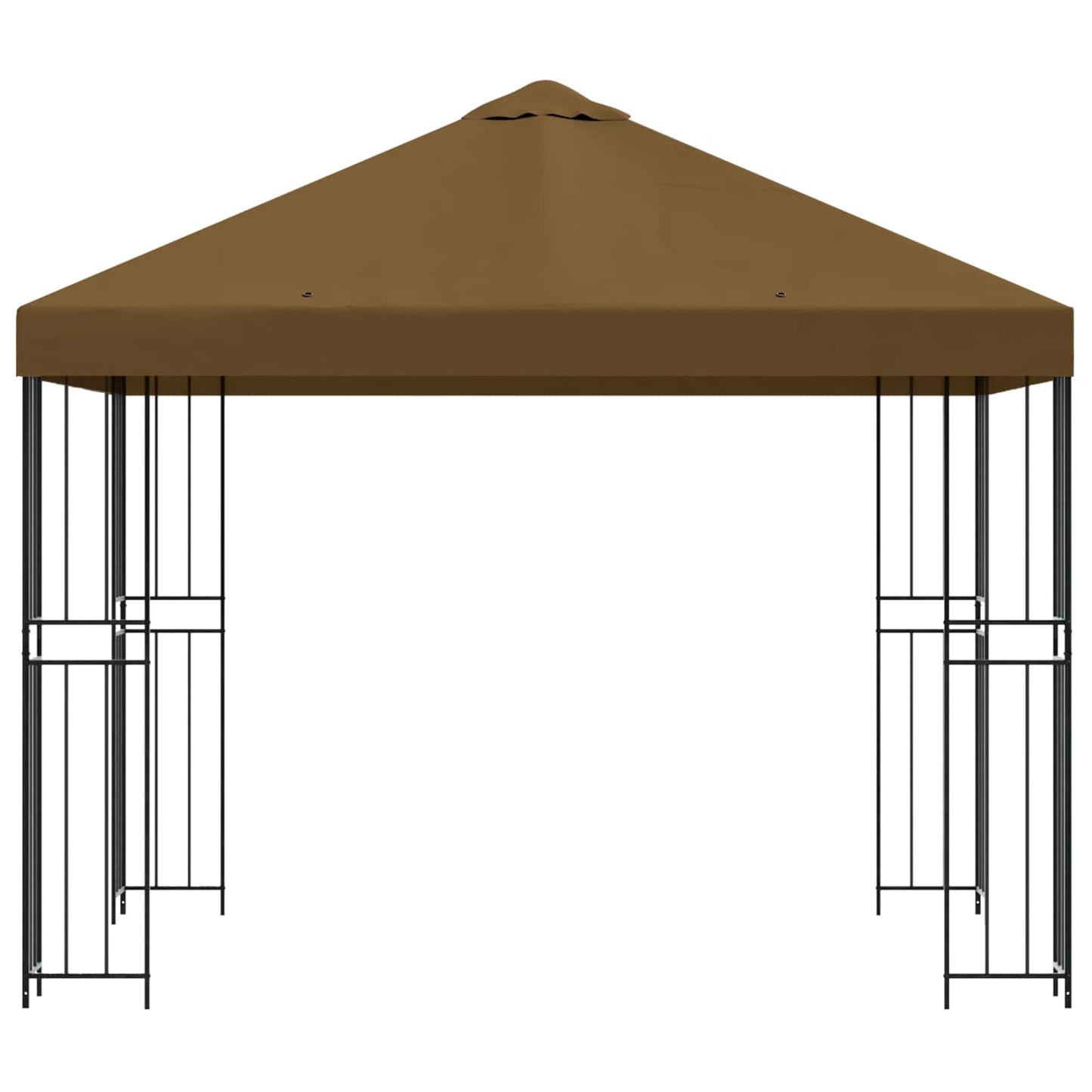 Pavillon 3 x 3 m Taupe Polyester und Stahl 190 gsm