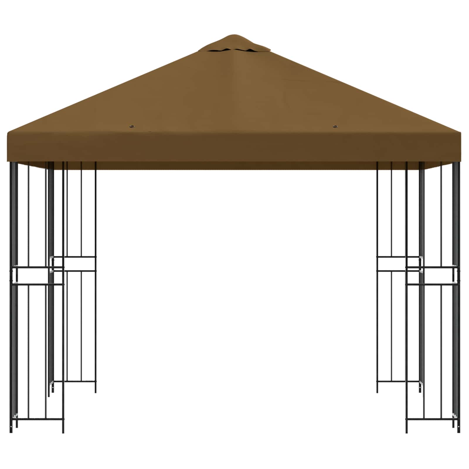 Pavillon 3 x 3 m Taupe Polyester und Stahl 190 gsm