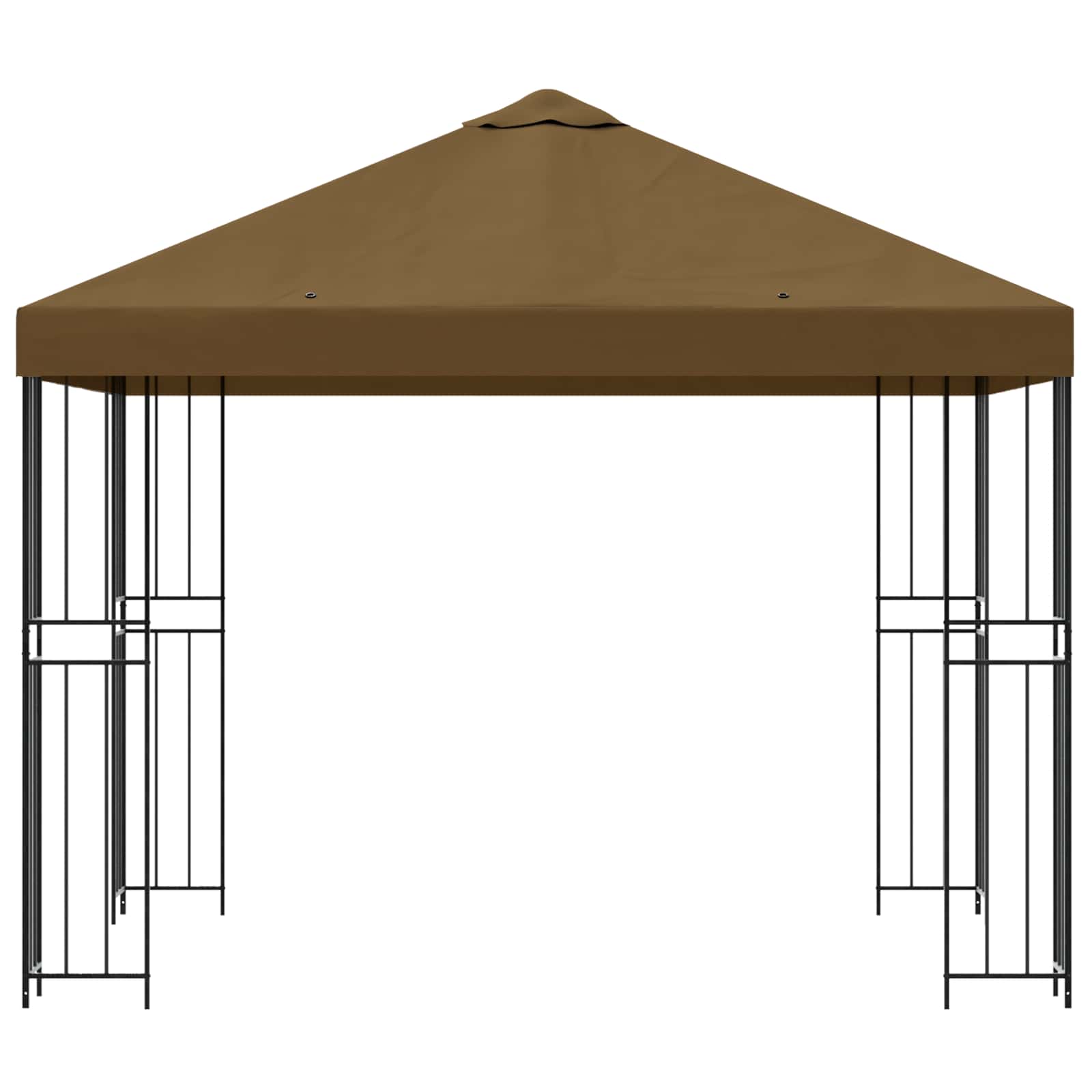 Pavillon 3 x 3 m Taupe Polyester und Stahl 190 gsm