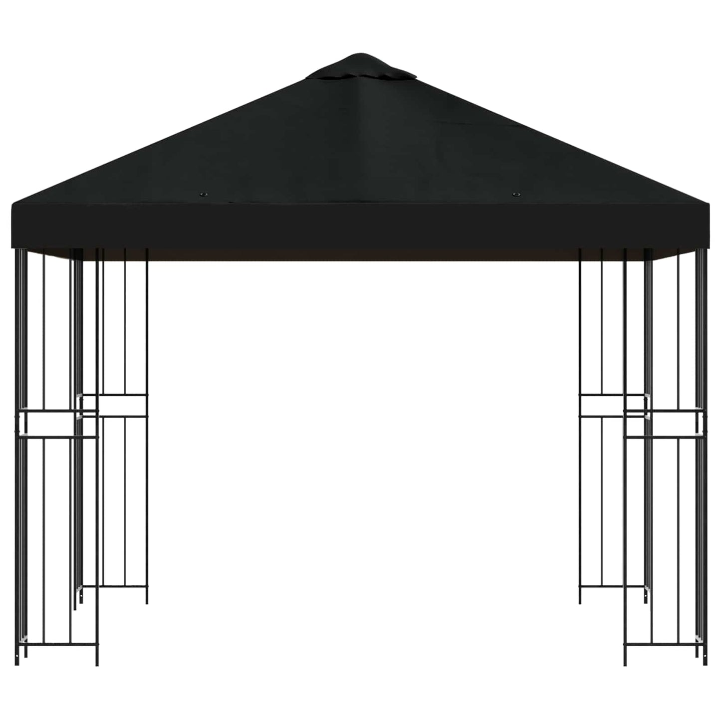 Pavillon 3 x 3 m Schwarz Polyester und Stahl 190 gsm