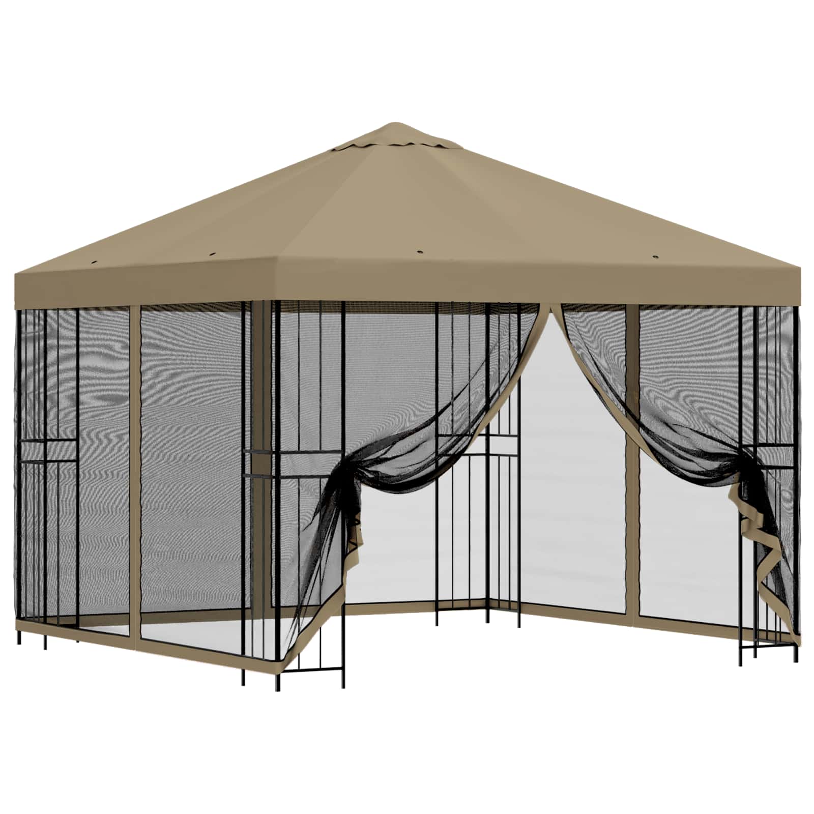Garten Pavillon mit Seitenwänden 3 x 3 m Beige