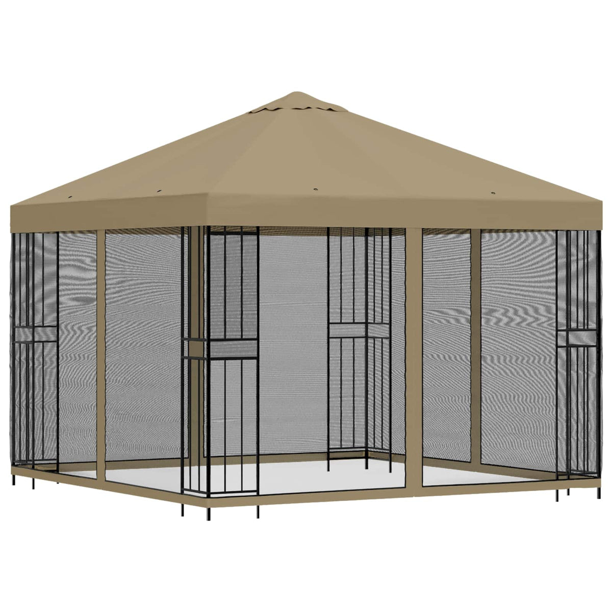 Garten Pavillon mit Seitenwänden 3 x 3 m Beige