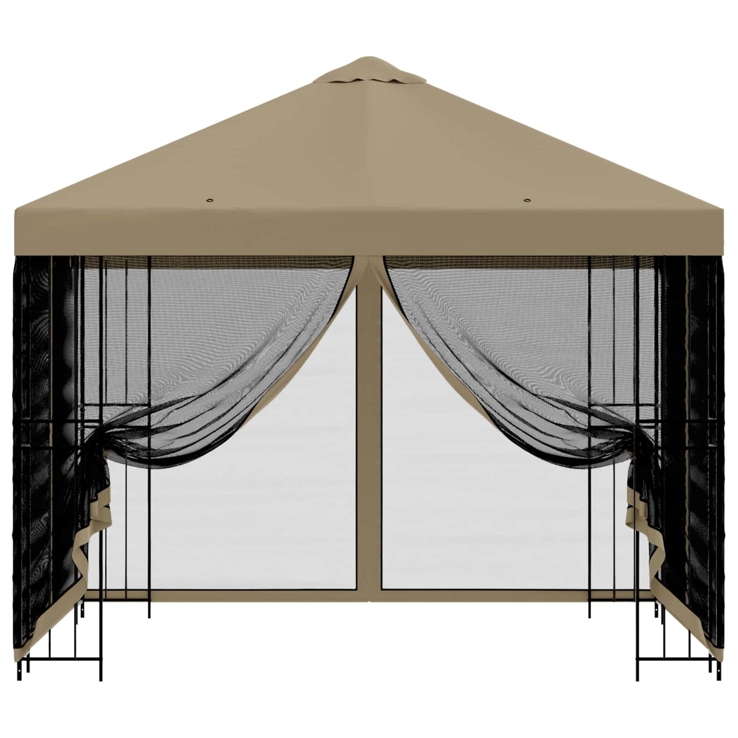 Garten Pavillon mit Seitenwänden 3 x 3 m Beige